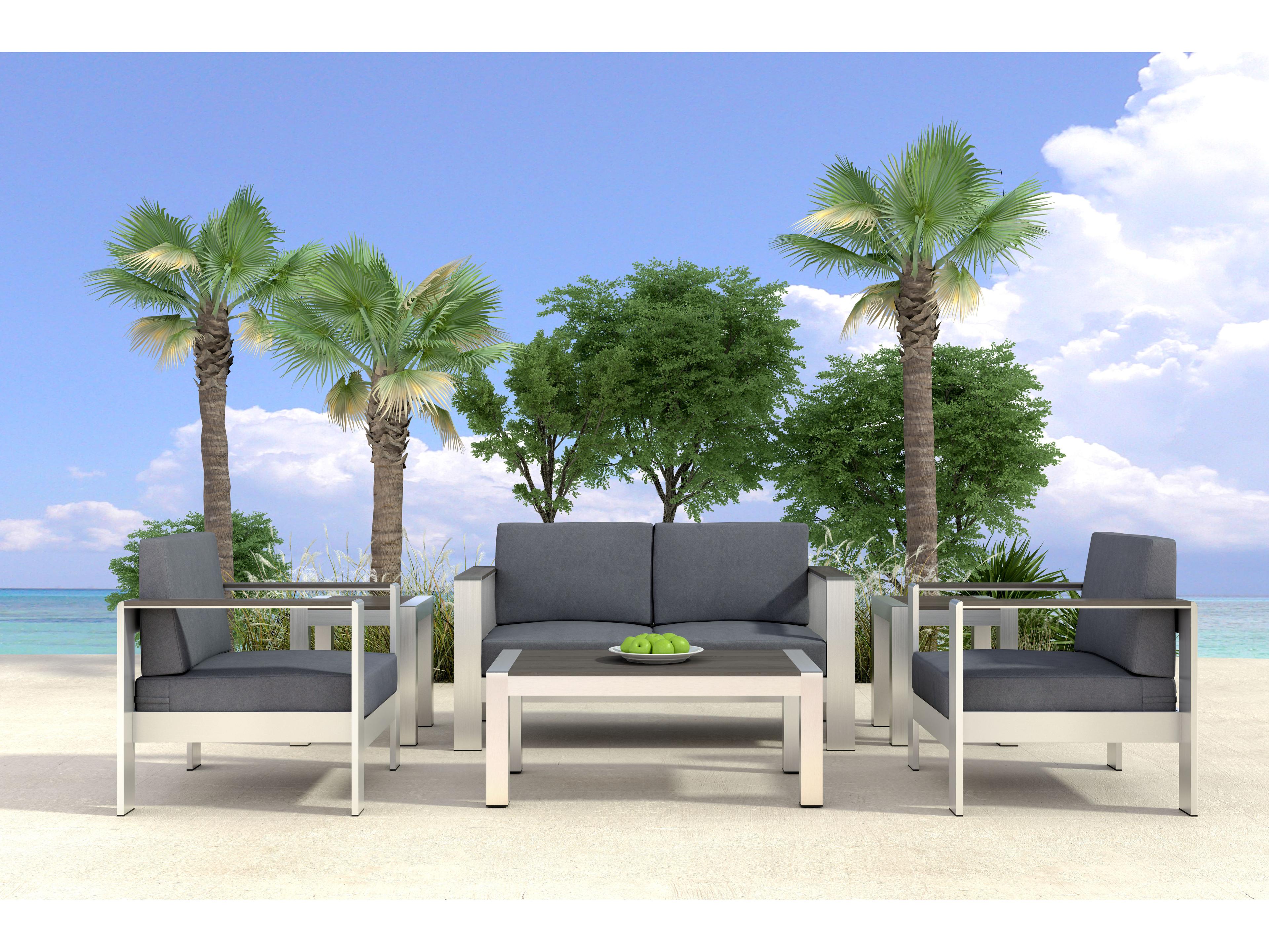 Zuo Outdoor Cosmopolitan Sofa Dark Gray