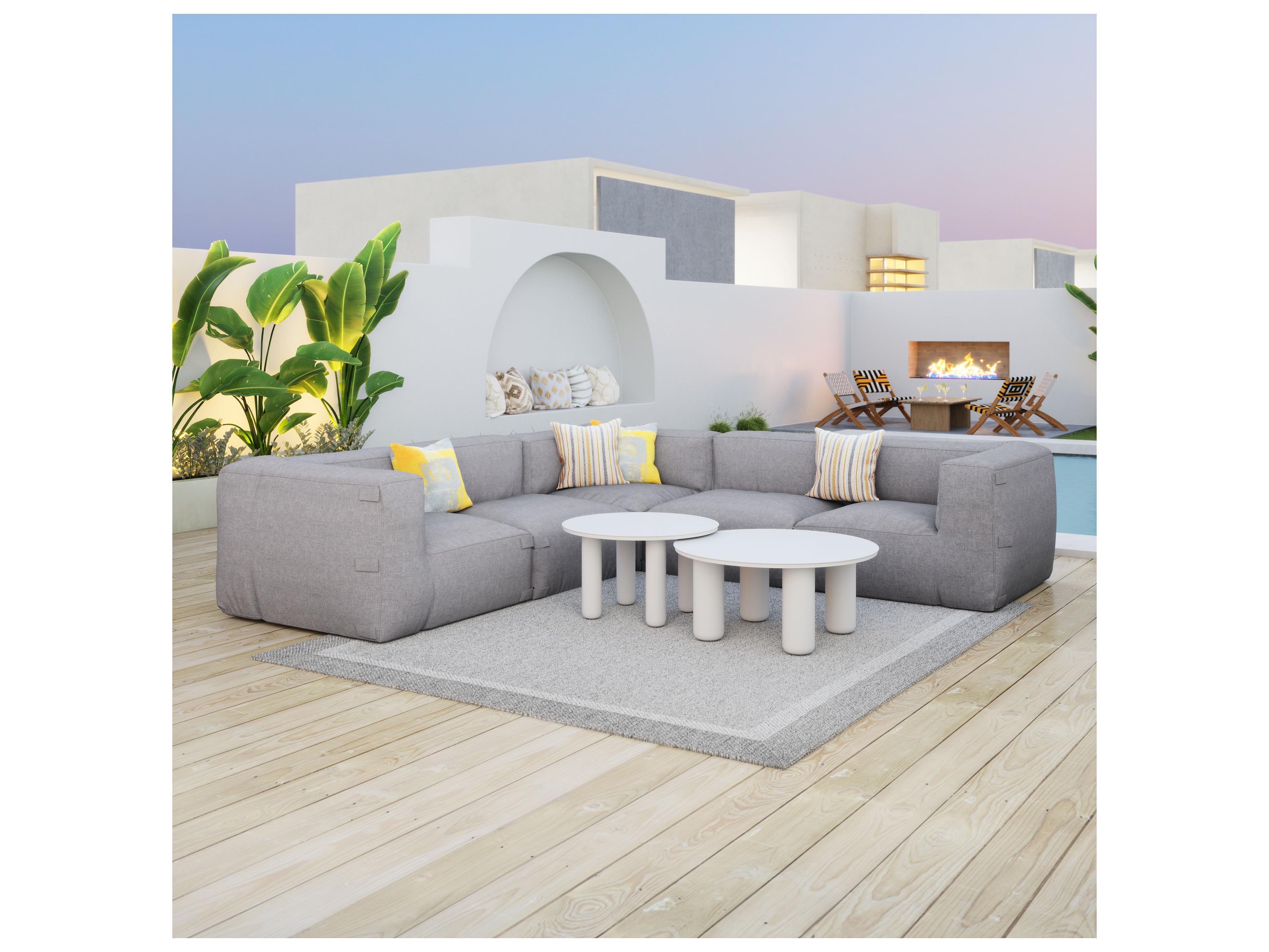 Zuo Outdoor Luanda Gray Fabric Corner Chair