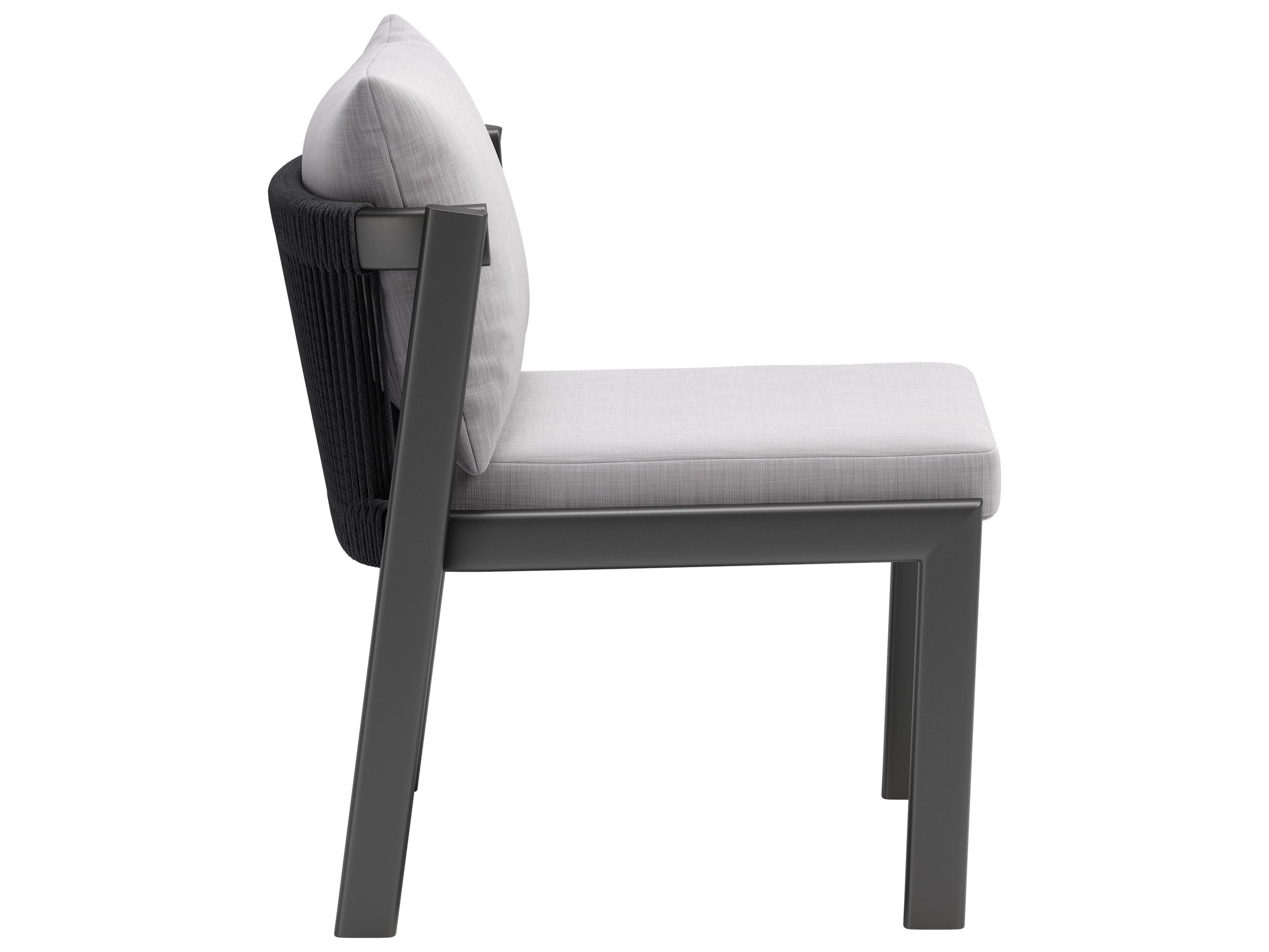 Zuo Outdoor Horizon Gray Aluminum Cushion Dining Chair, Set of 2