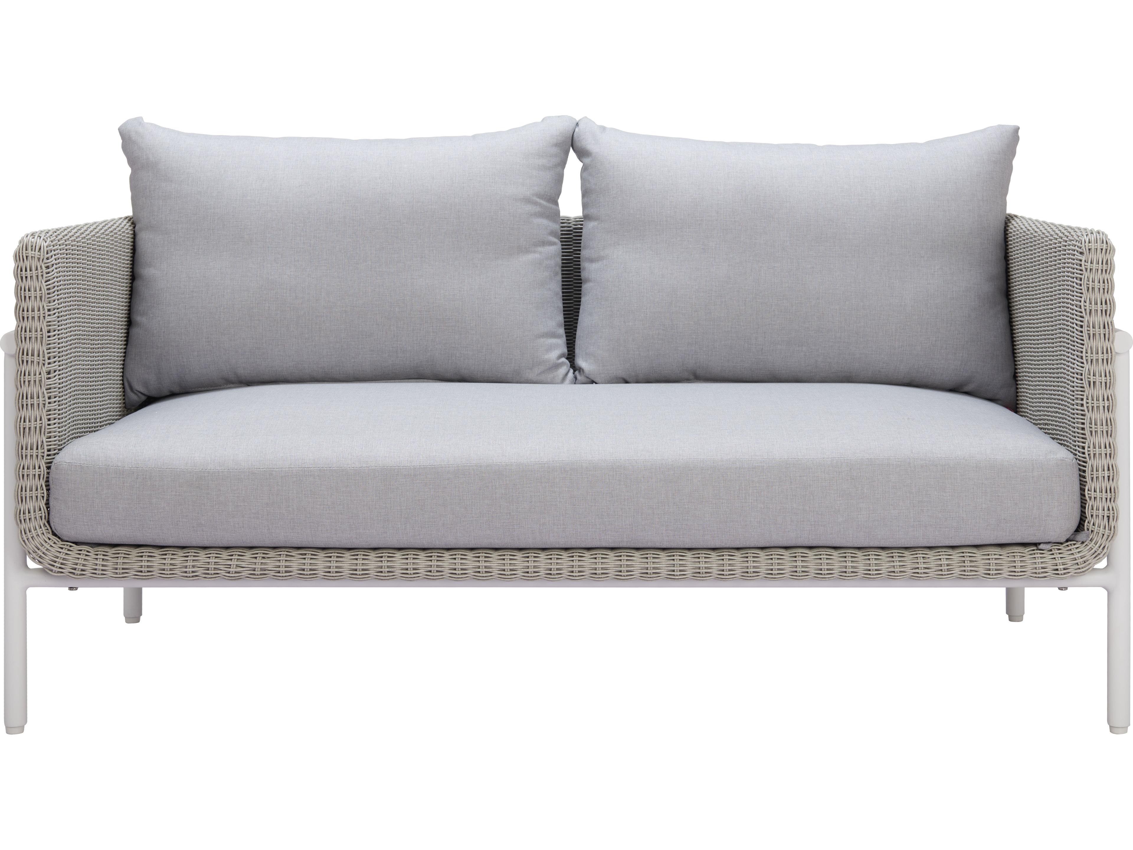 Zuo Outdoor Frais Gray Aluminum Cushion Loveseat