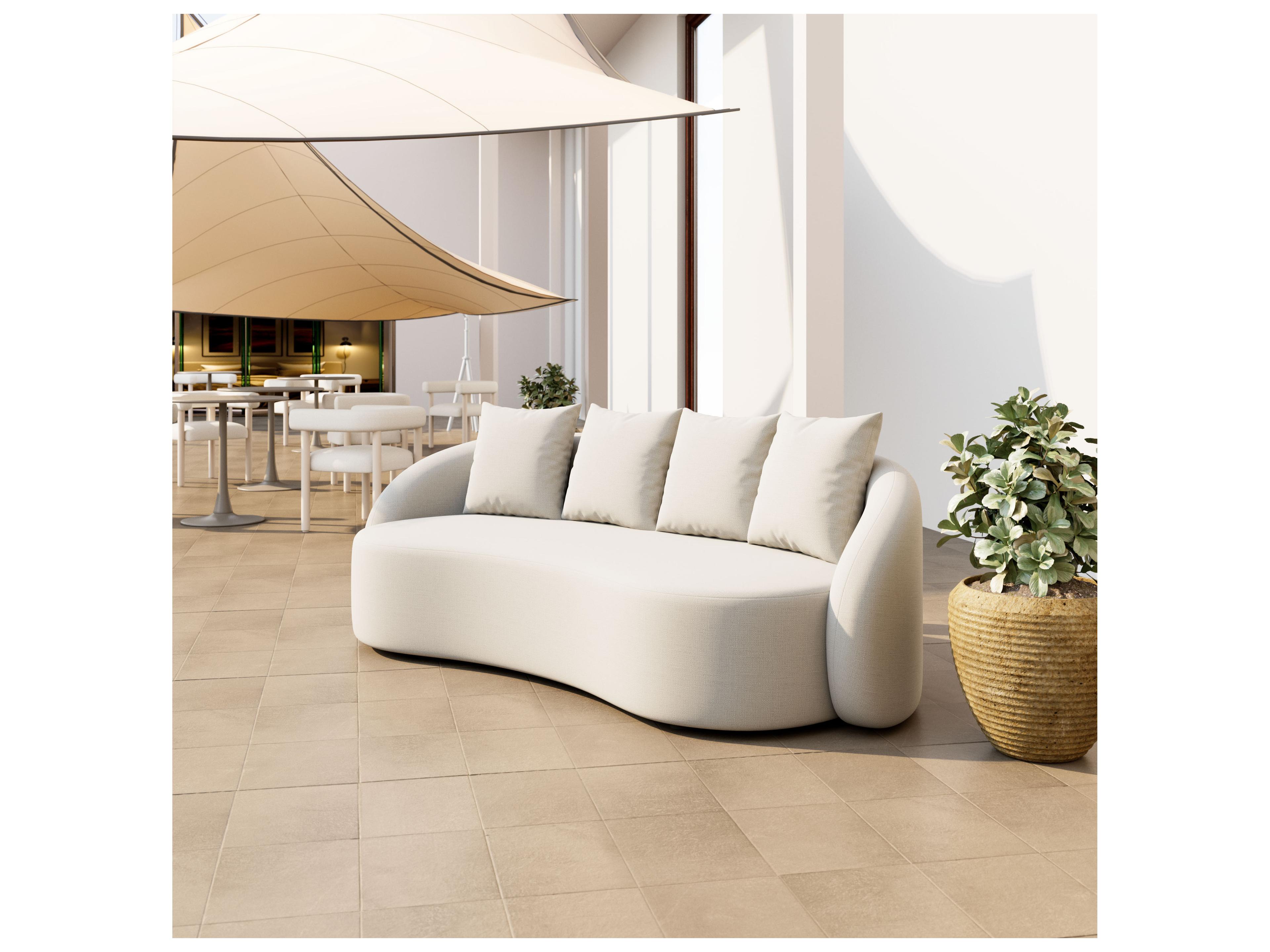 Zuo Outdoor Sunny Isles Beige Aluminum Cushion Sofa