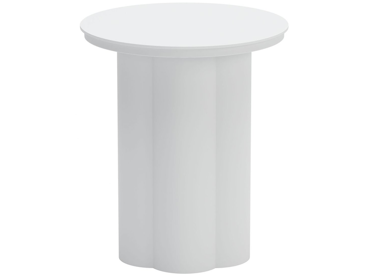 Zuo Outdoor Kogur White Aluminum Round End Table