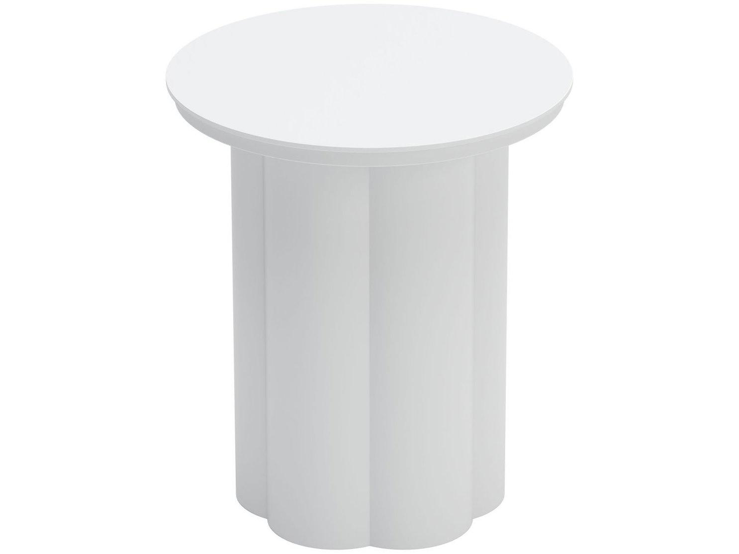 Zuo Outdoor Kogur White Aluminum Round End Table
