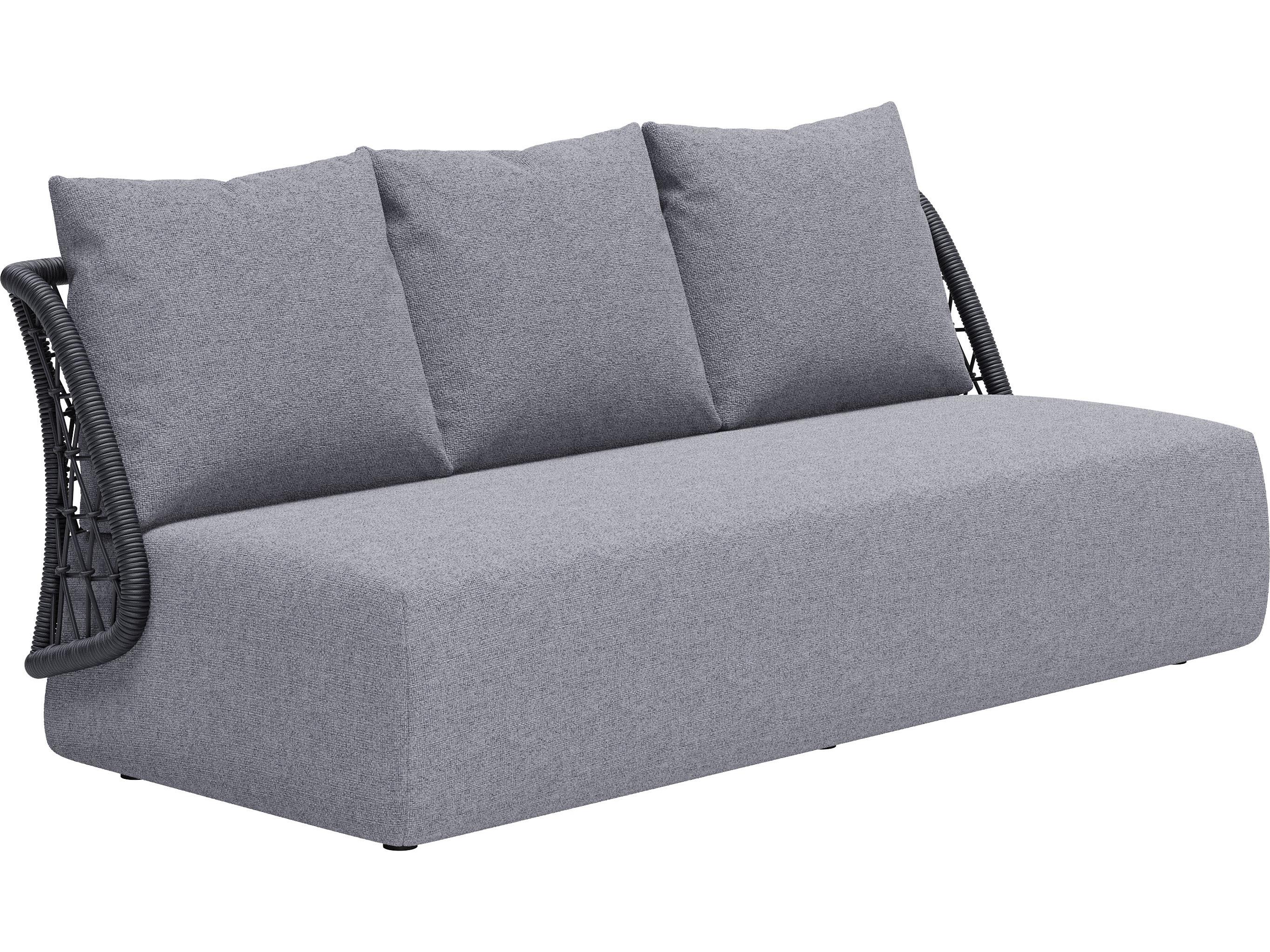 Zuo Outdoor Mekan Gray Aluminum Cushion Sofa