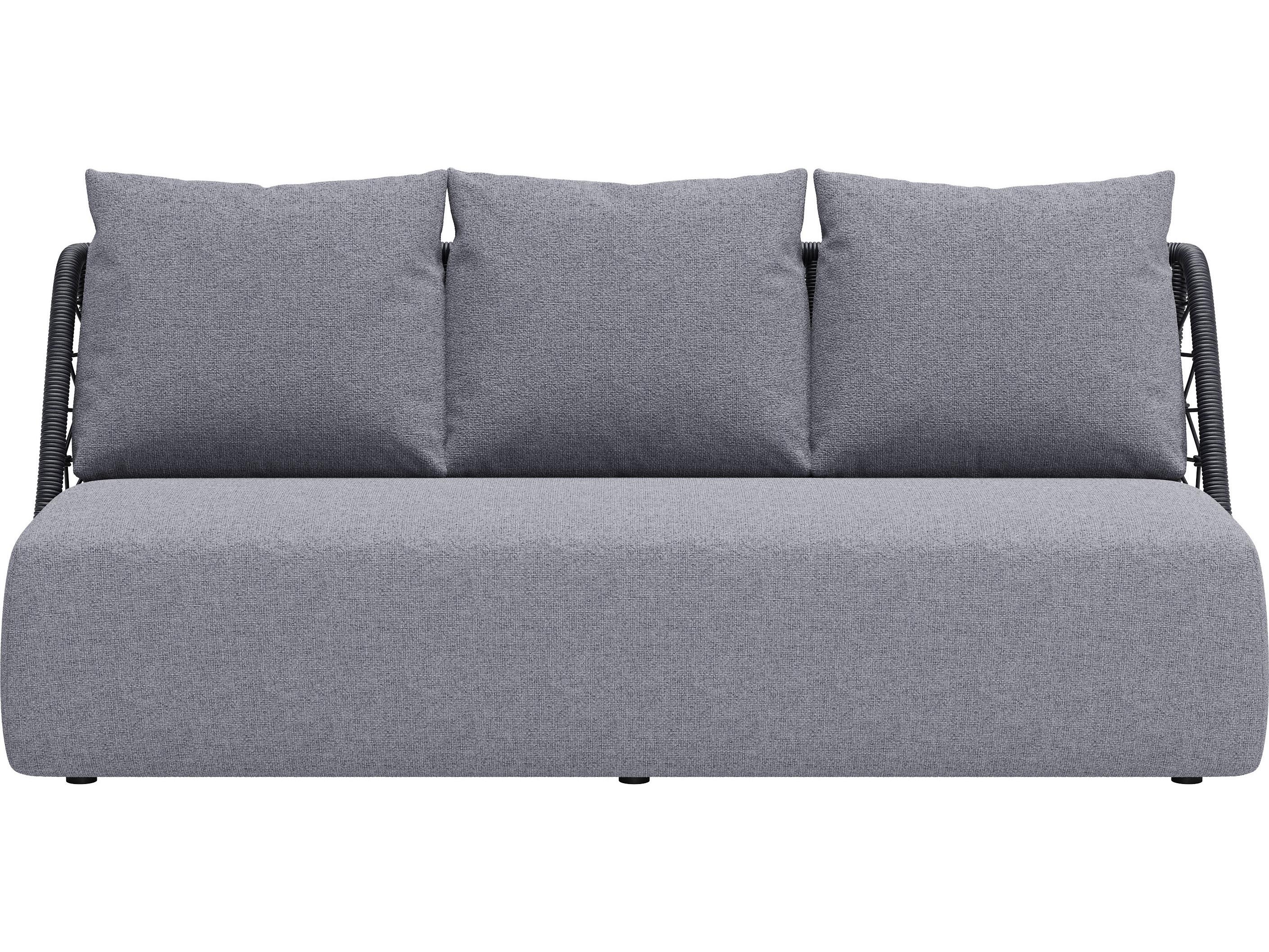 Zuo Outdoor Mekan Gray Aluminum Cushion Sofa