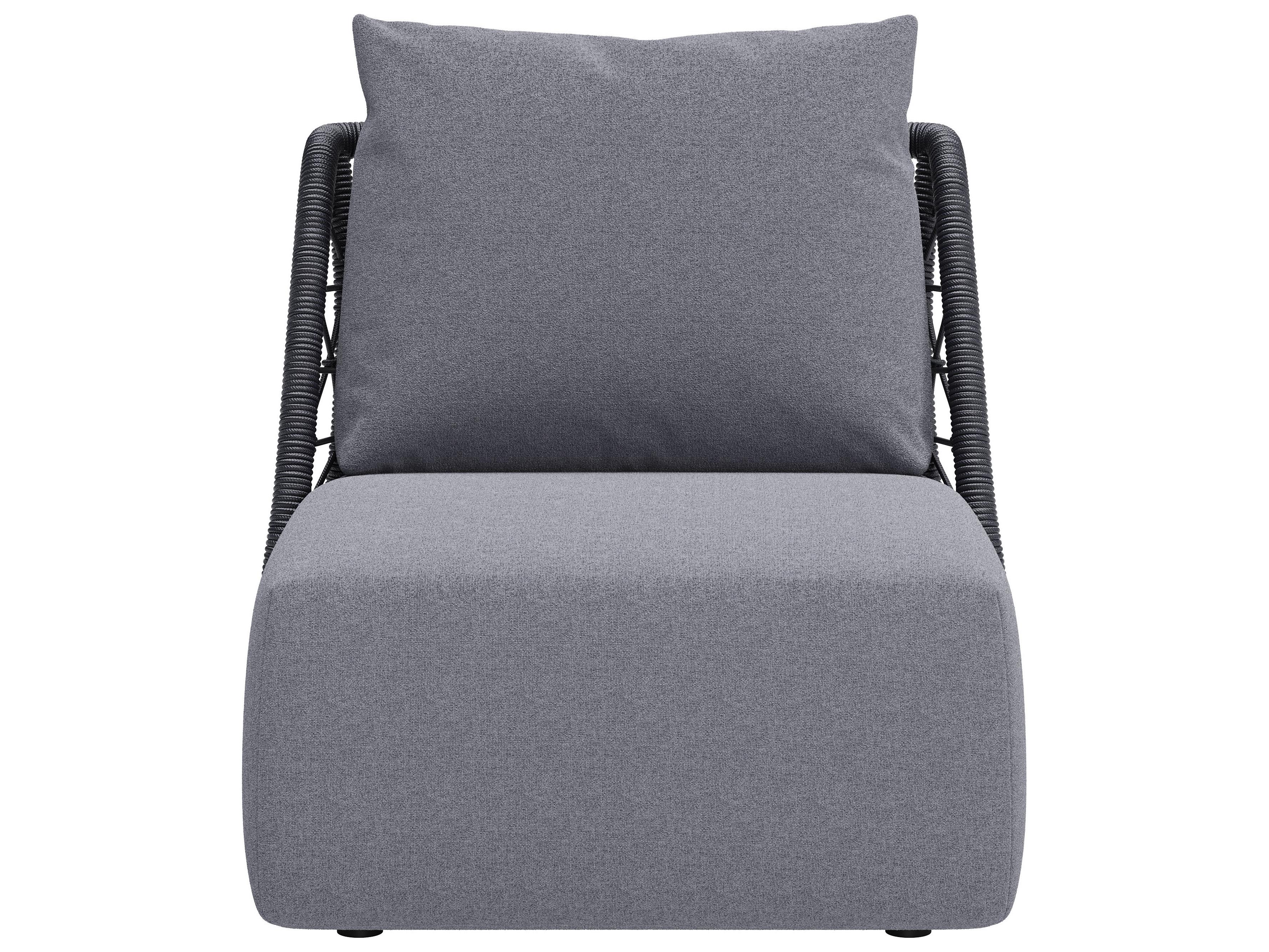 Zuo Outdoor Mekan Gray Fabric Cushion Lounge Chair