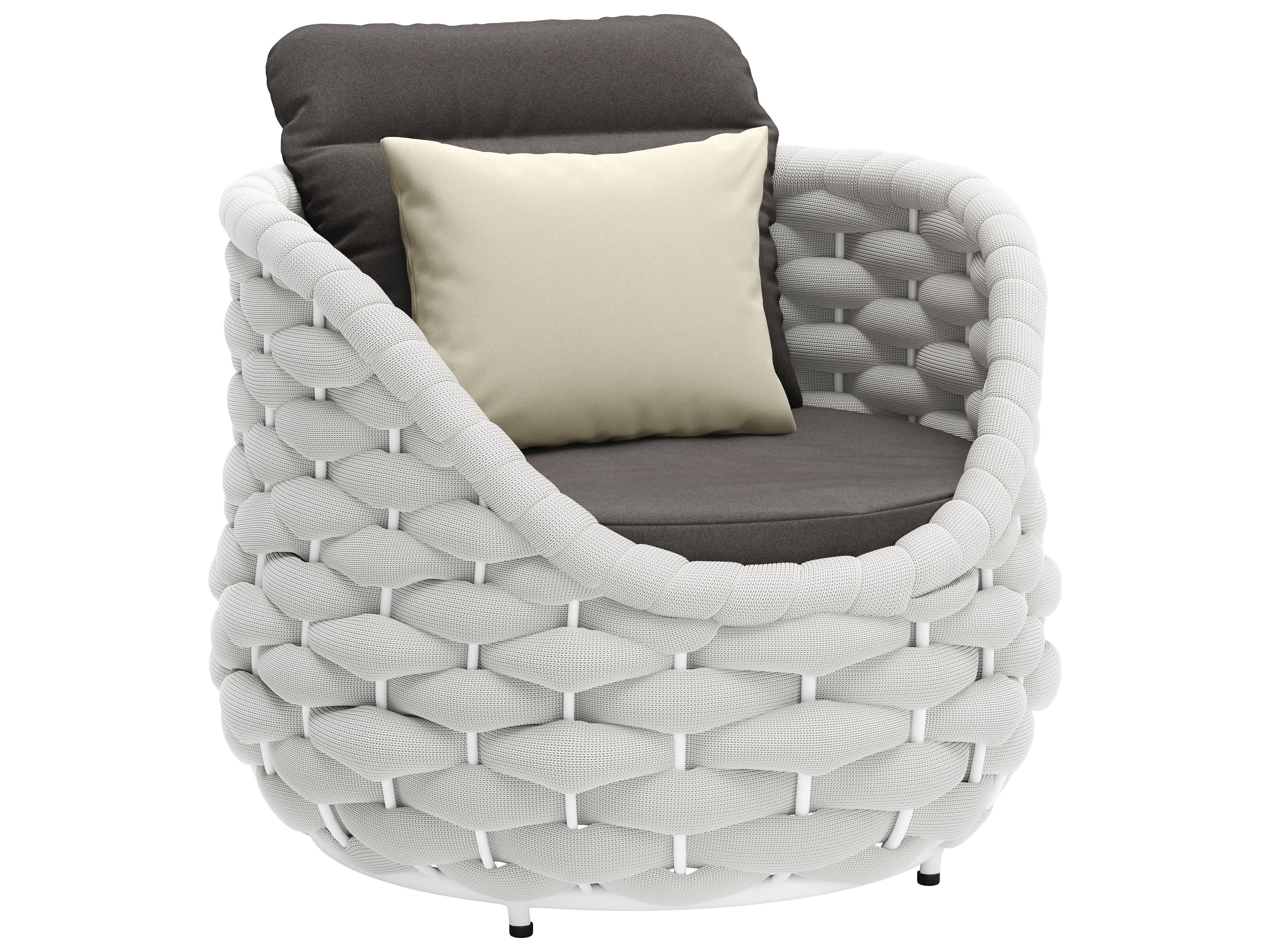 Zuo Outdoor Coral Reef Gray Aluminum Cushion Lounge Chair