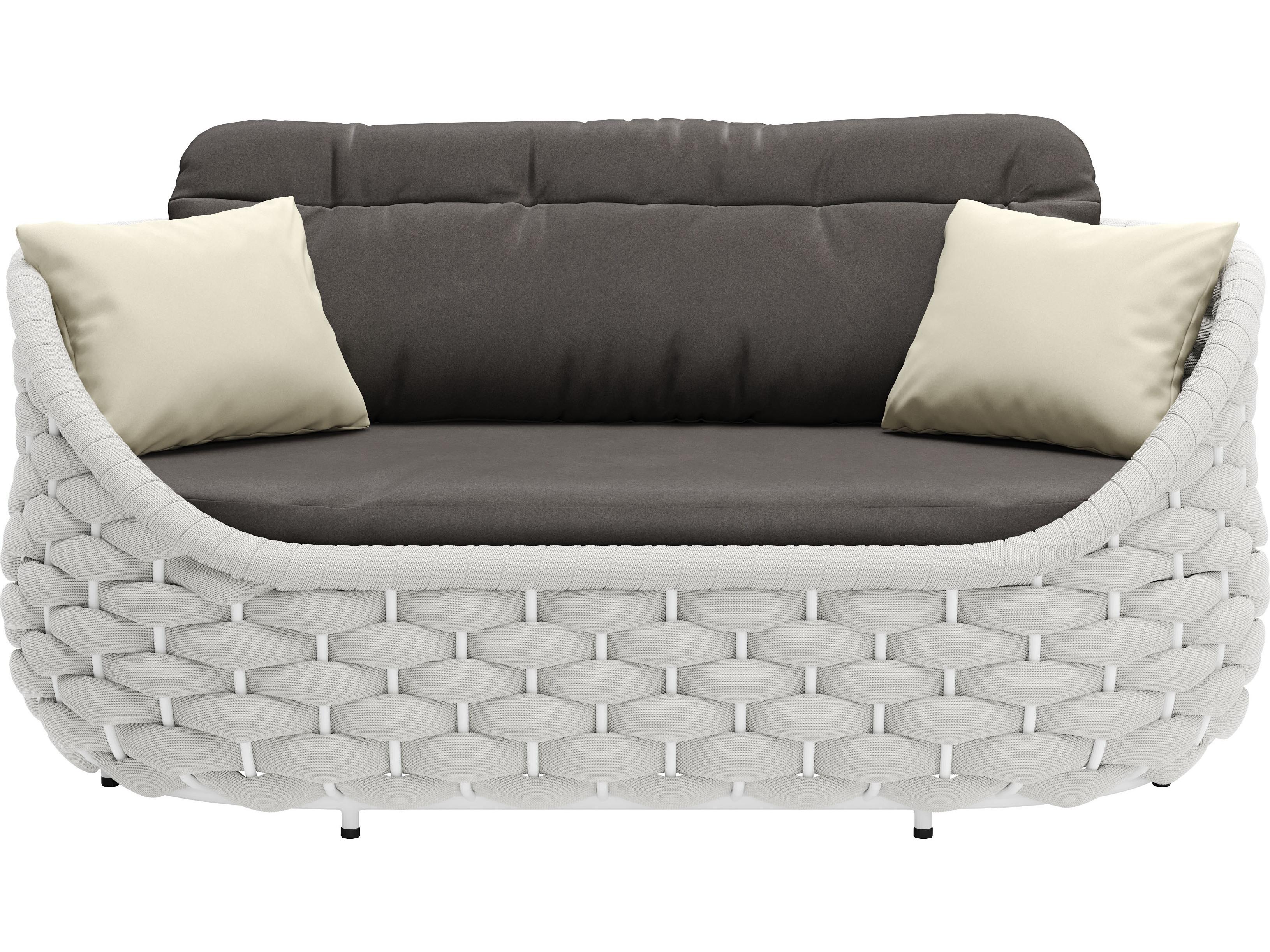 Zuo Outdoor Coral Reef Gray Aluminum Cushion Loveseat