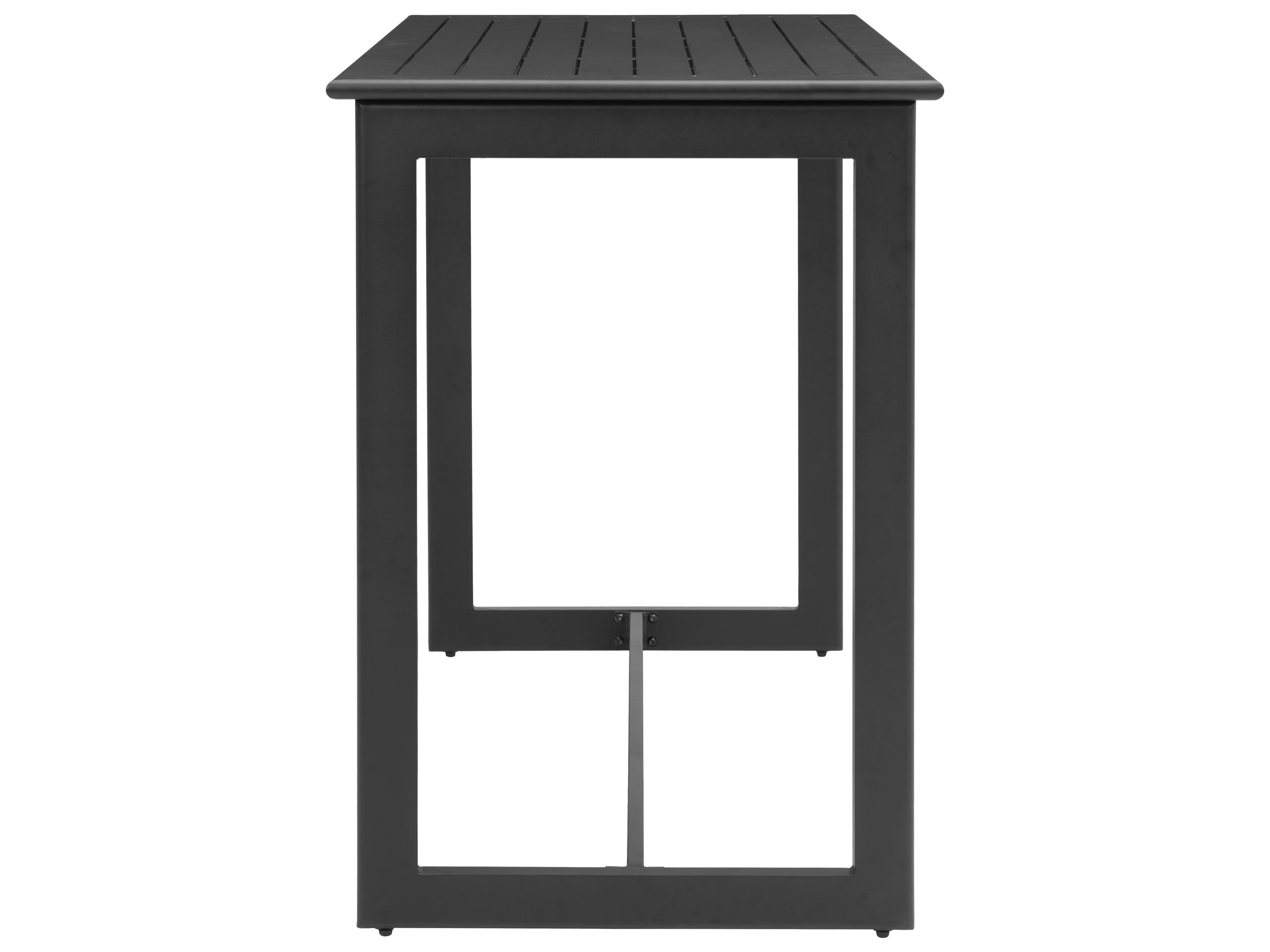 Zuo Outdoor Midnight Wave Black Aluminum Rectangular Bar Table