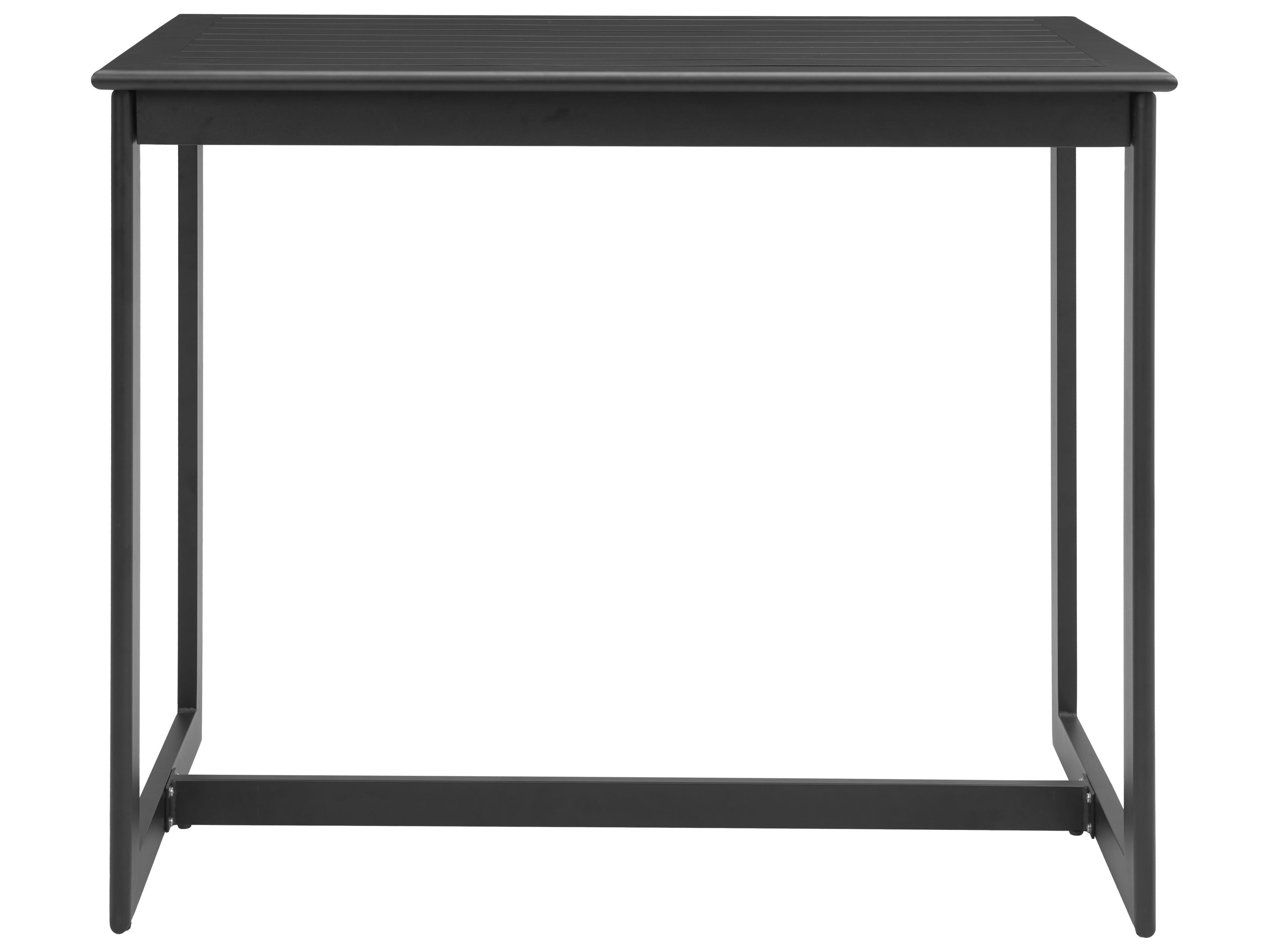 Zuo Outdoor Midnight Wave Black Aluminum Rectangular Bar Table