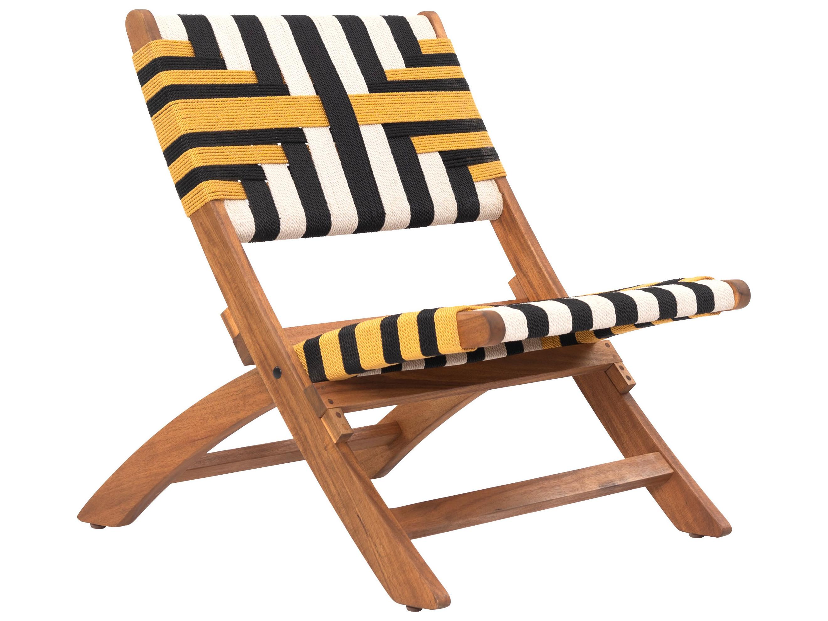 Zuo Outdoor Sunbeam Multicolor Wood Wicker Lounge Chair