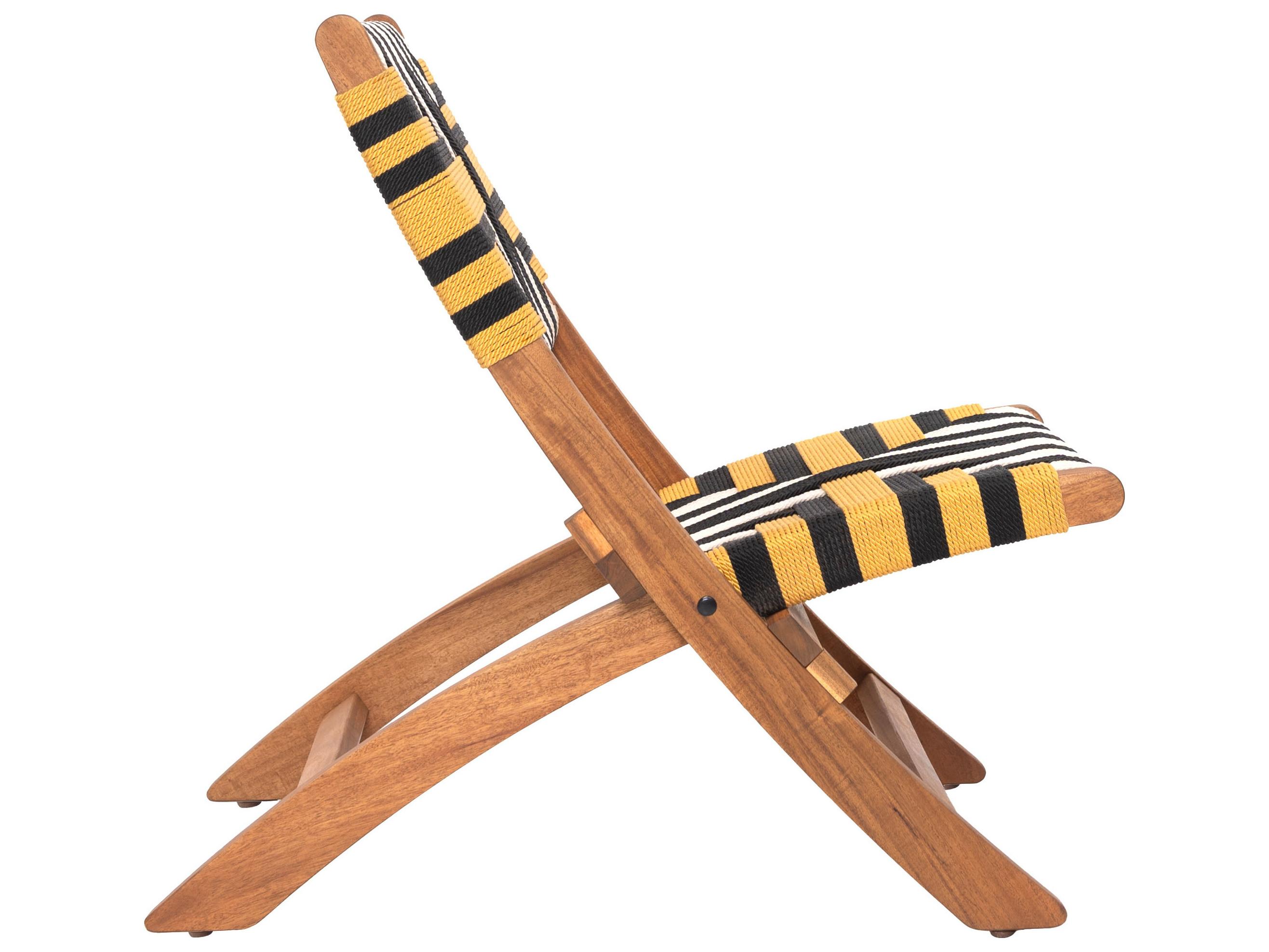 Zuo Outdoor Sunbeam Multicolor Wood Wicker Lounge Chair