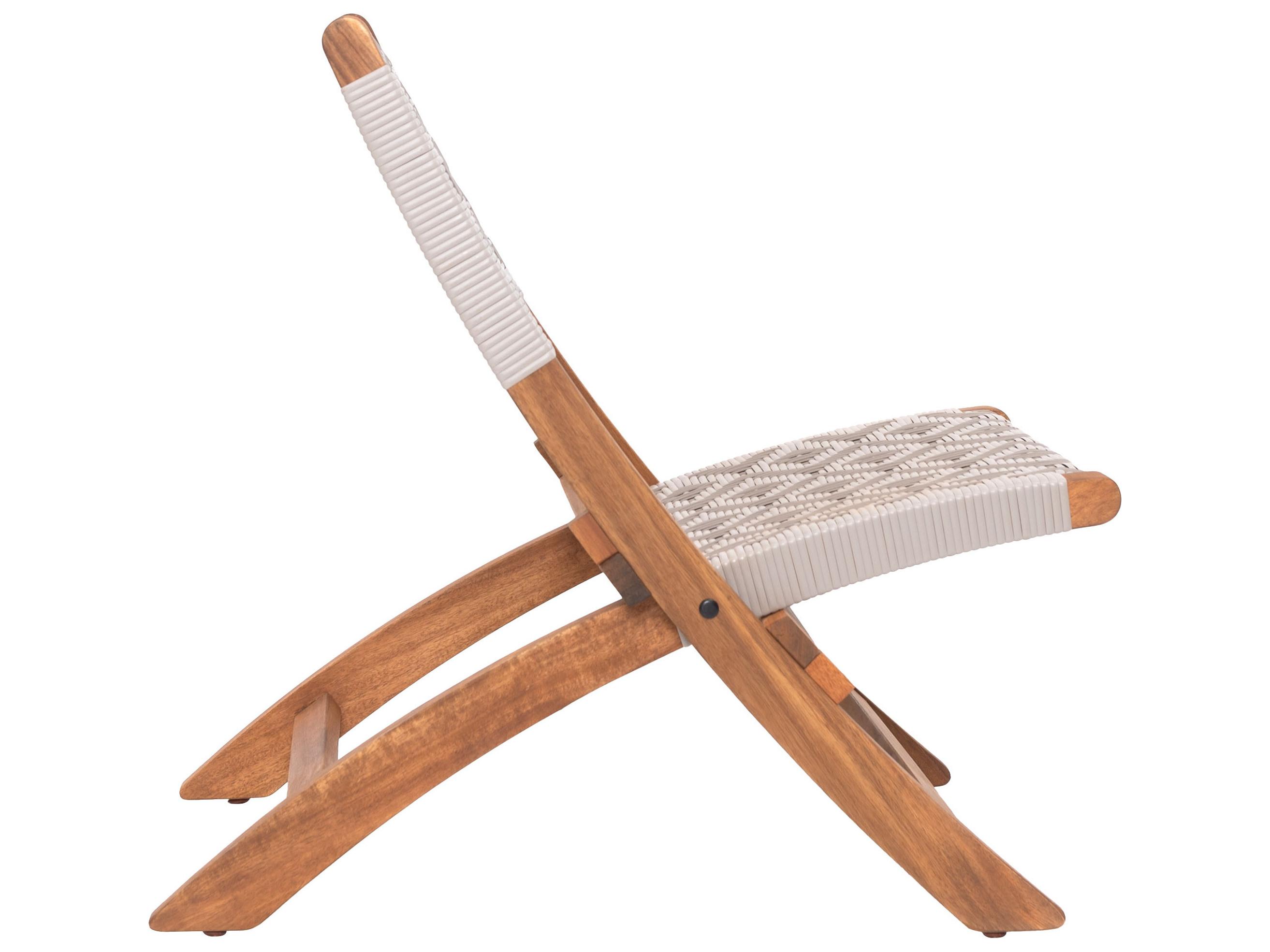 Zuo Outdoor Tide Multicolor Wood Wicker Lounge Chair