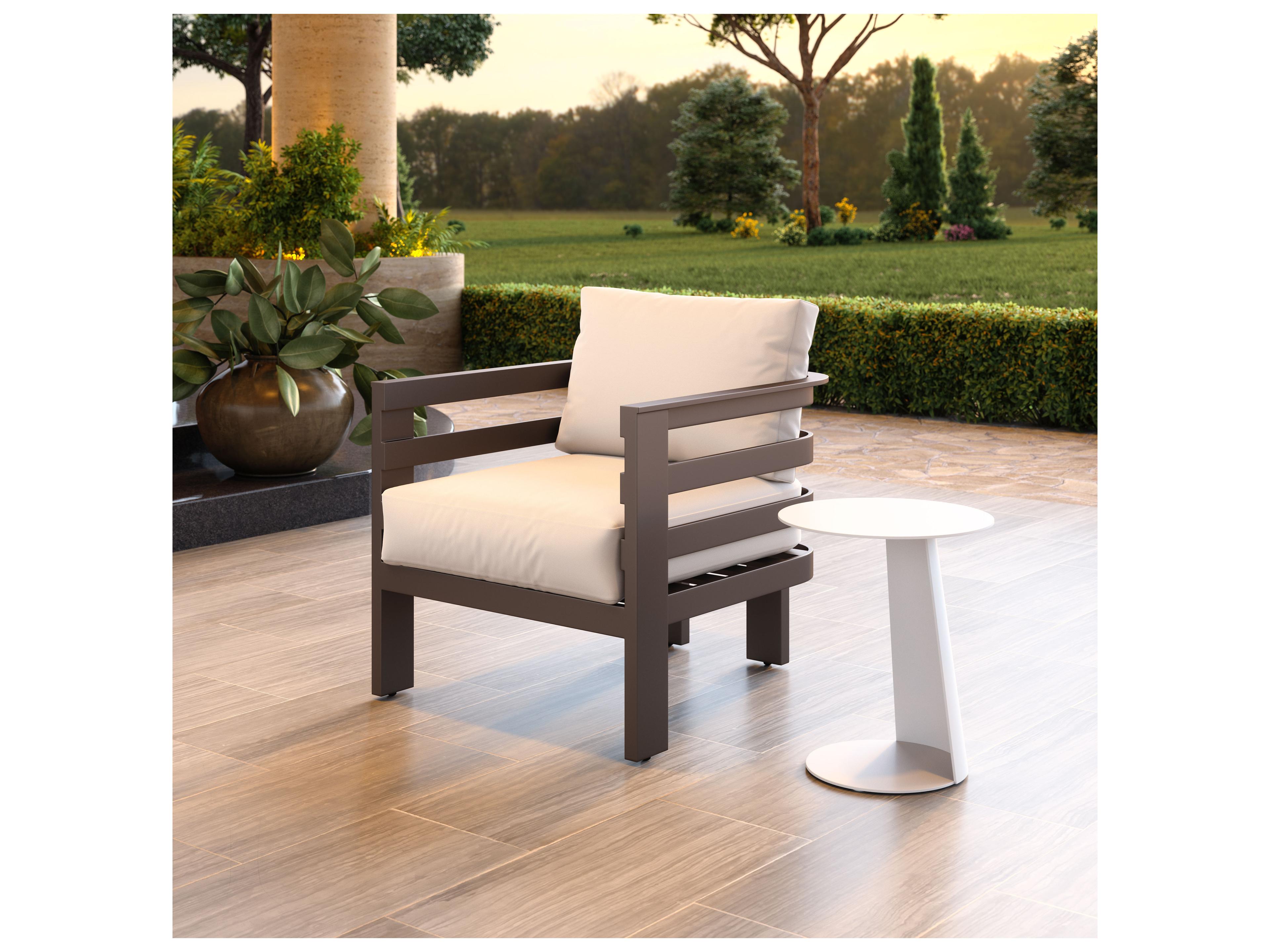 Zuo Outdoor Bal Harbor White Aluminum Cushion Lounge Chair