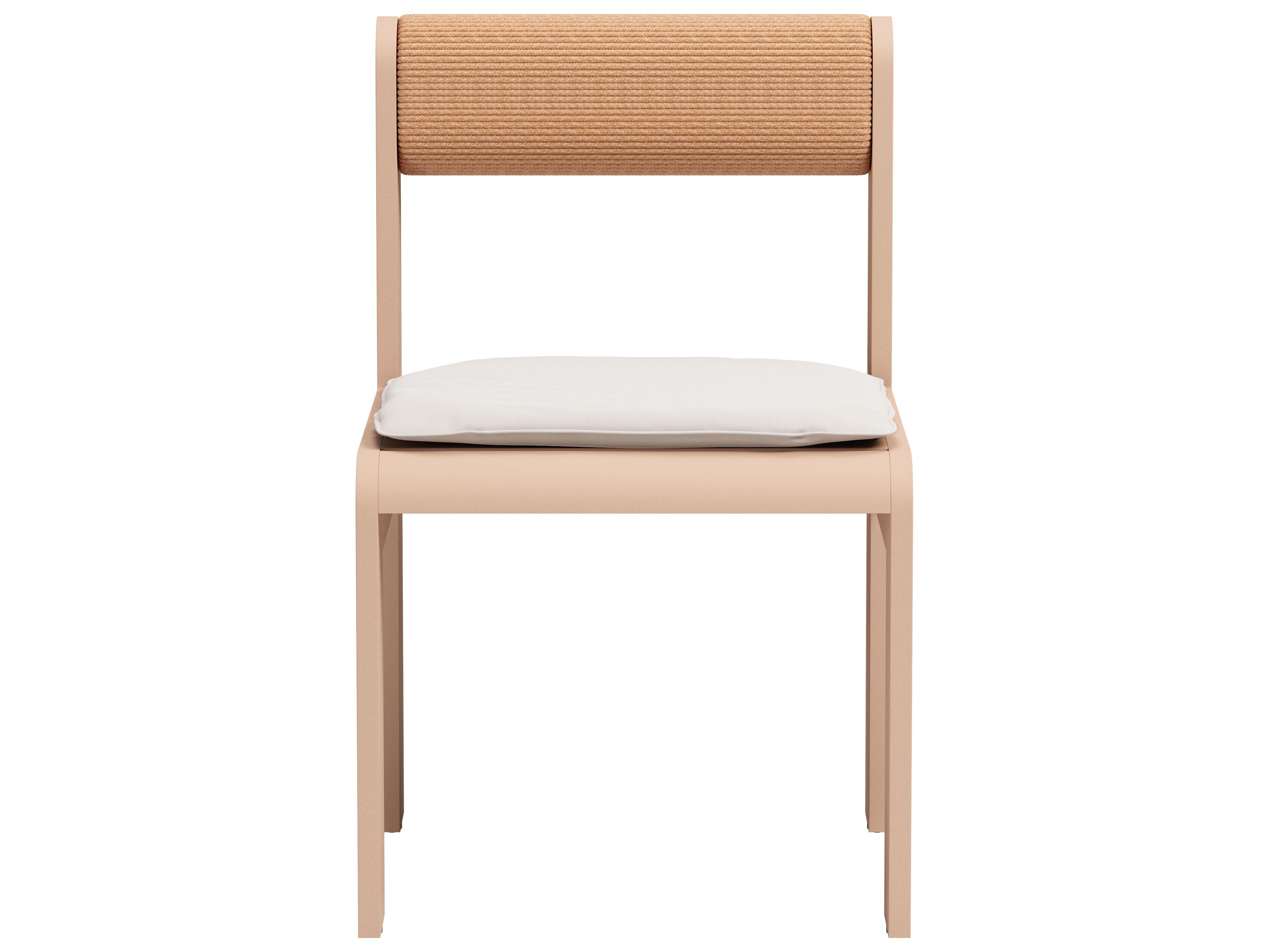 Zuo Outdoor Island White Aluminum Cushion Dining Chair, Set of 2