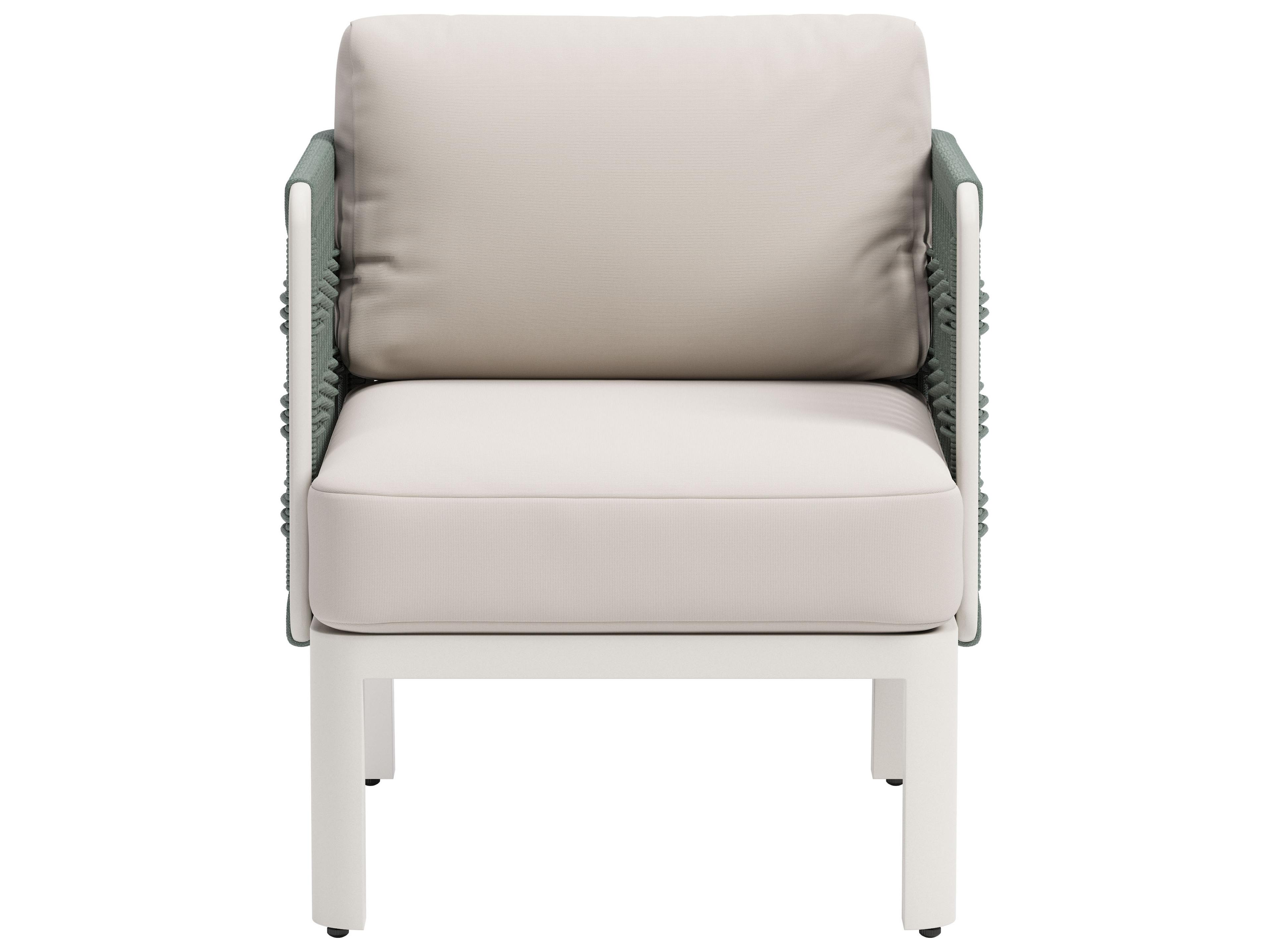 Zuo Outdoor Bridgehampton White Aluminum Cushion Lounge Chair