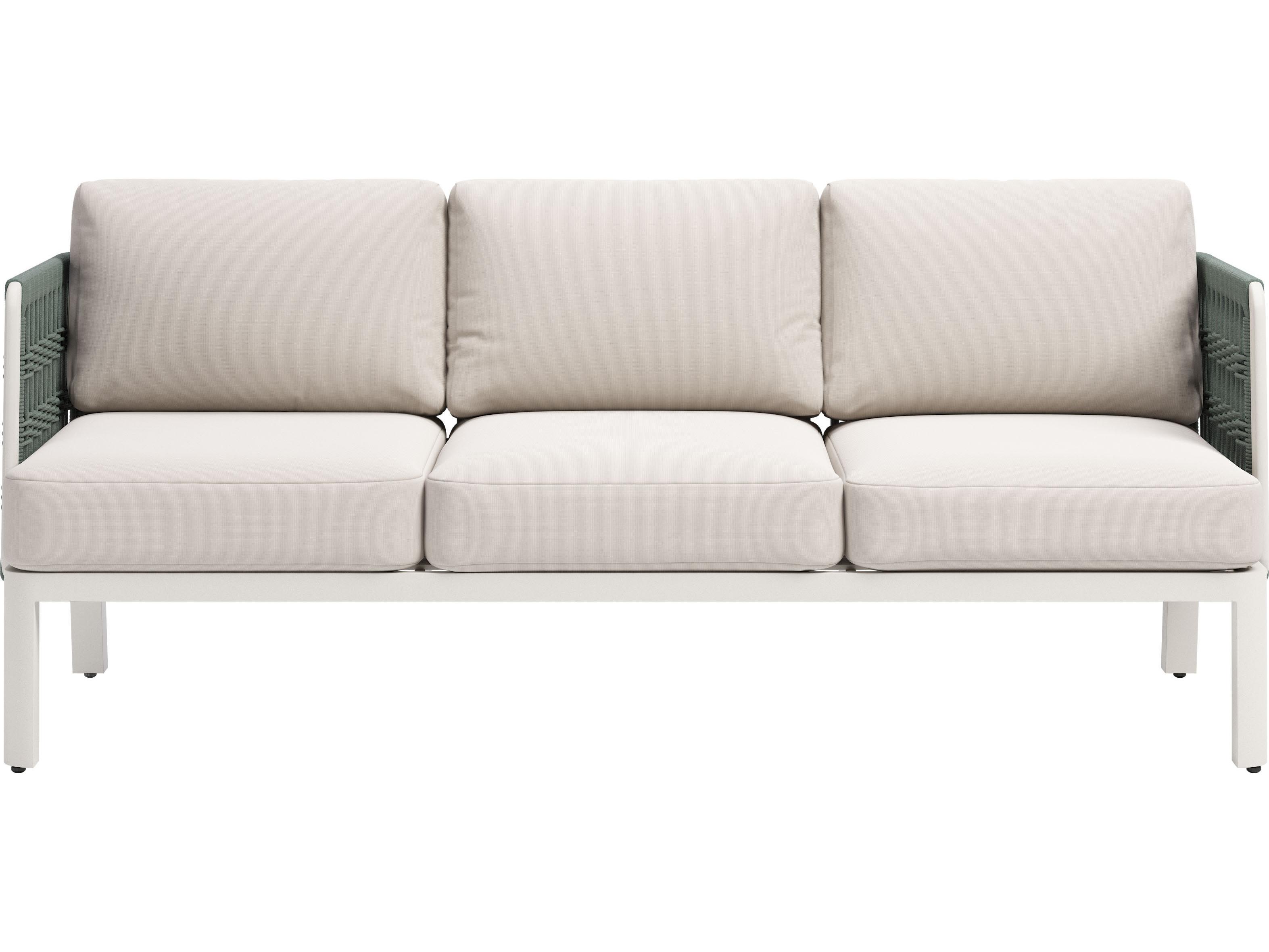 Zuo Outdoor Bridgehampton White Aluminum Cushion Sofa