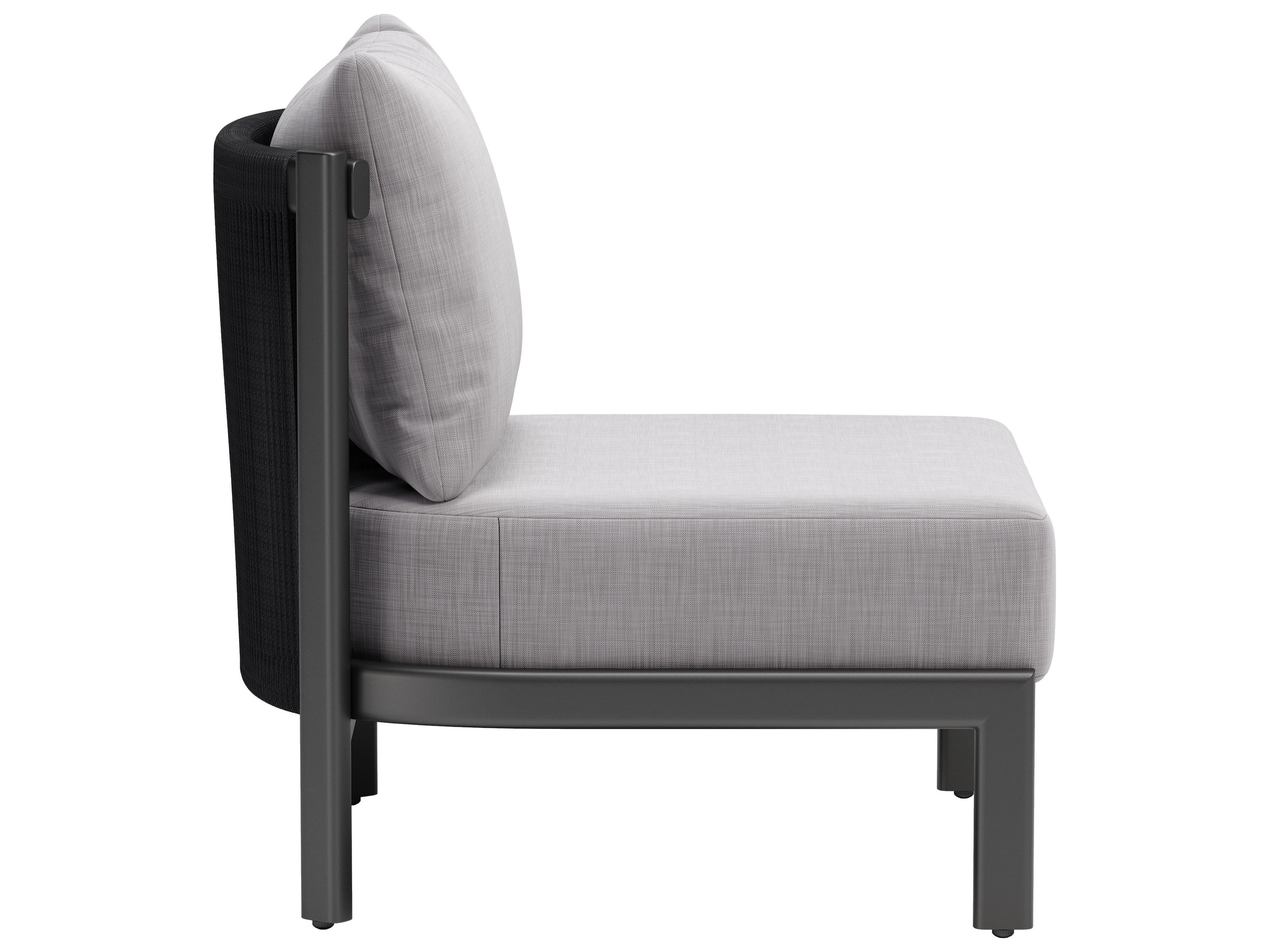 Zuo Outdoor Horizon Gray Aluminum Cushion Lounge Chair
