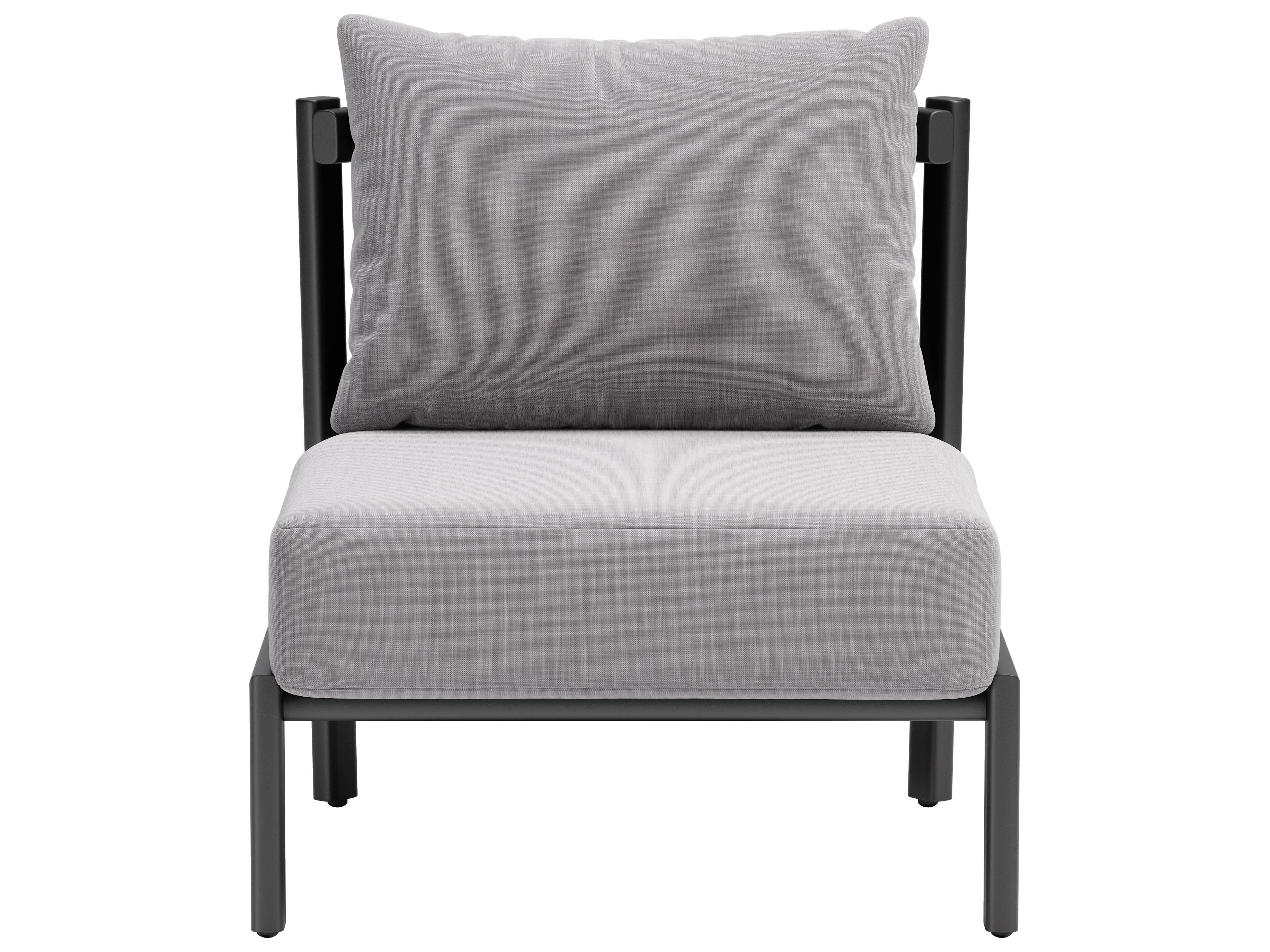 Zuo Outdoor Horizon Gray Aluminum Cushion Lounge Chair