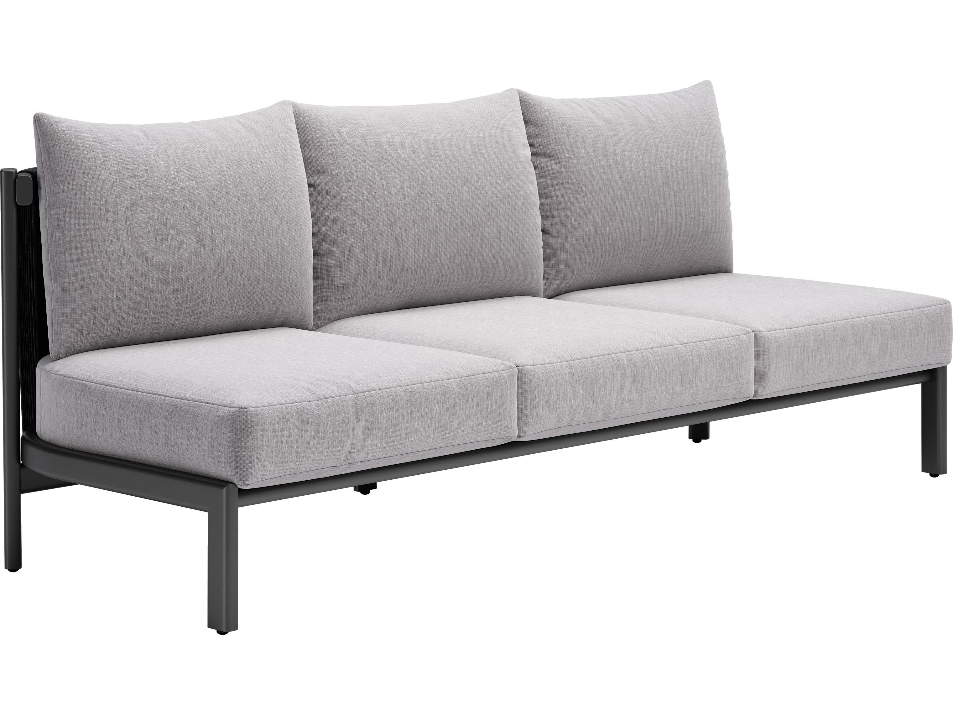 Zuo Outdoor Horizon Gray Aluminum Cushion Sofa