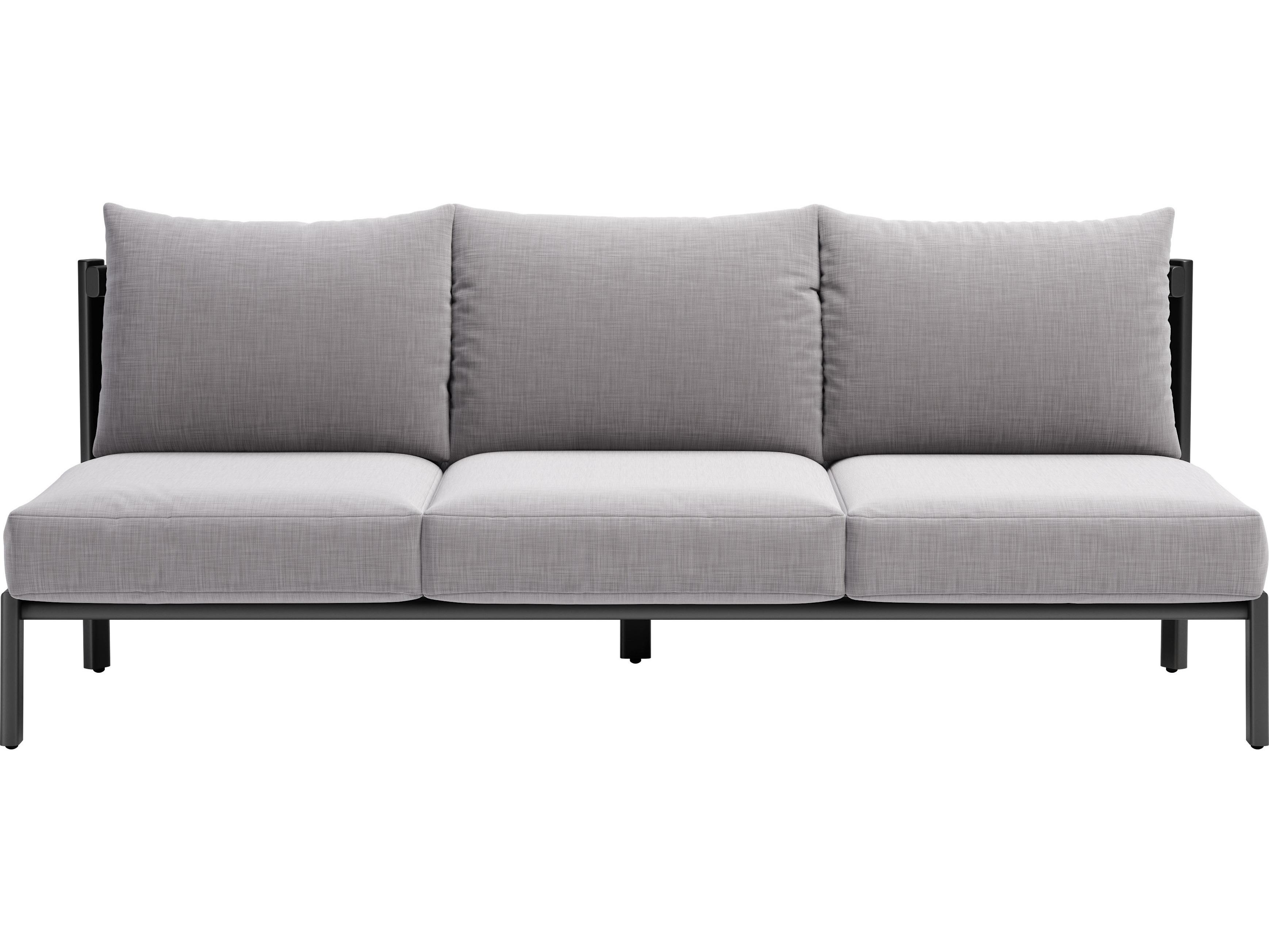 Zuo Outdoor Horizon Gray Aluminum Cushion Sofa