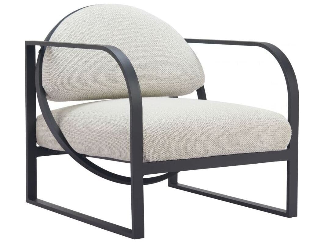 Zuo Outdoor Flakt Ivory Aluminum Cushion Lounge Chair