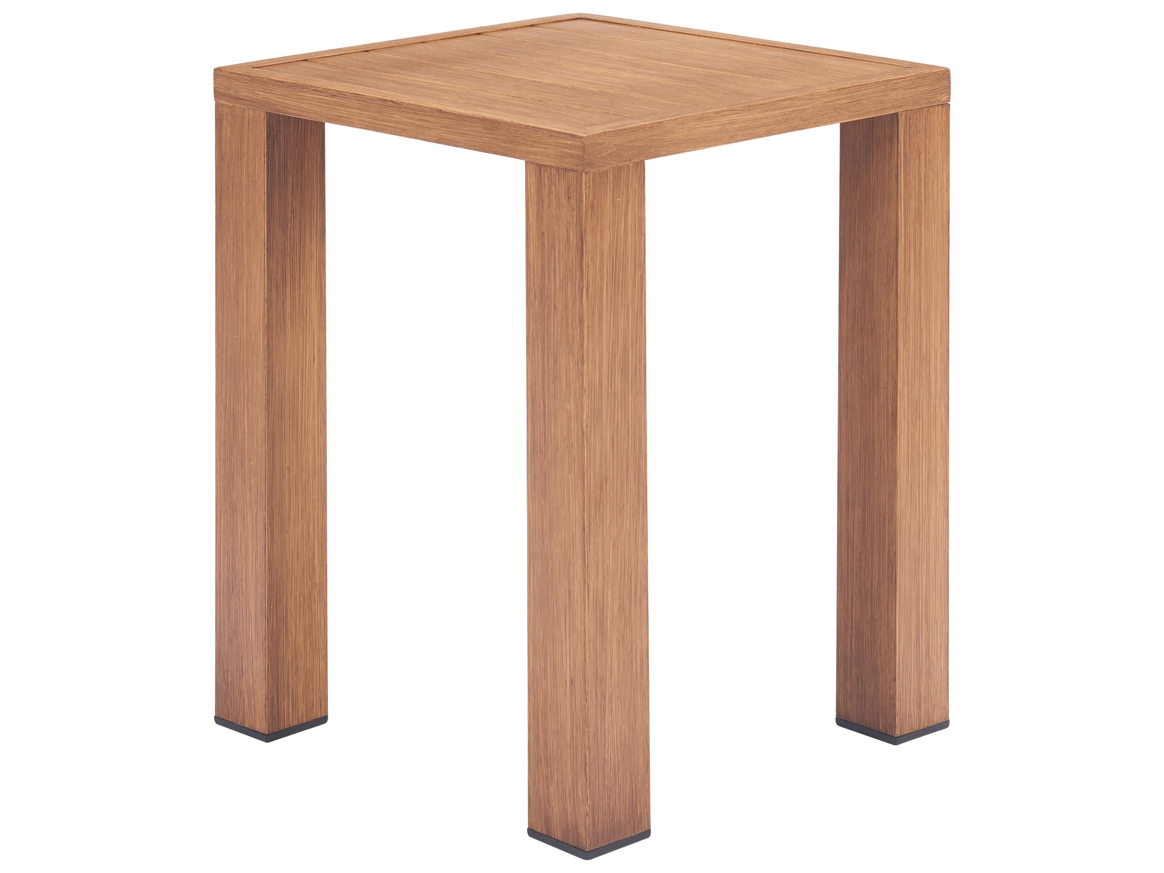 Zuo Outdoor Regels Natural Aluminum Square End Table
