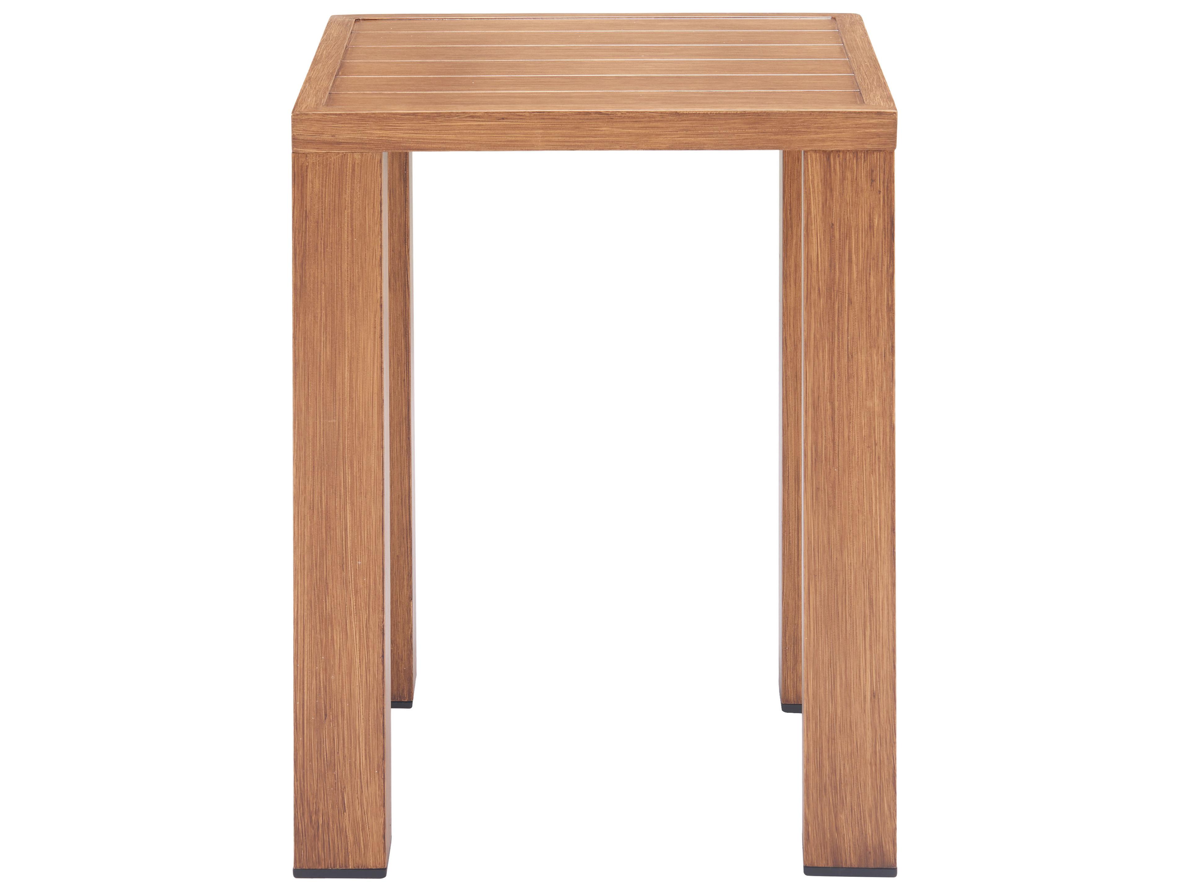 Zuo Outdoor Regels Natural Aluminum Square End Table