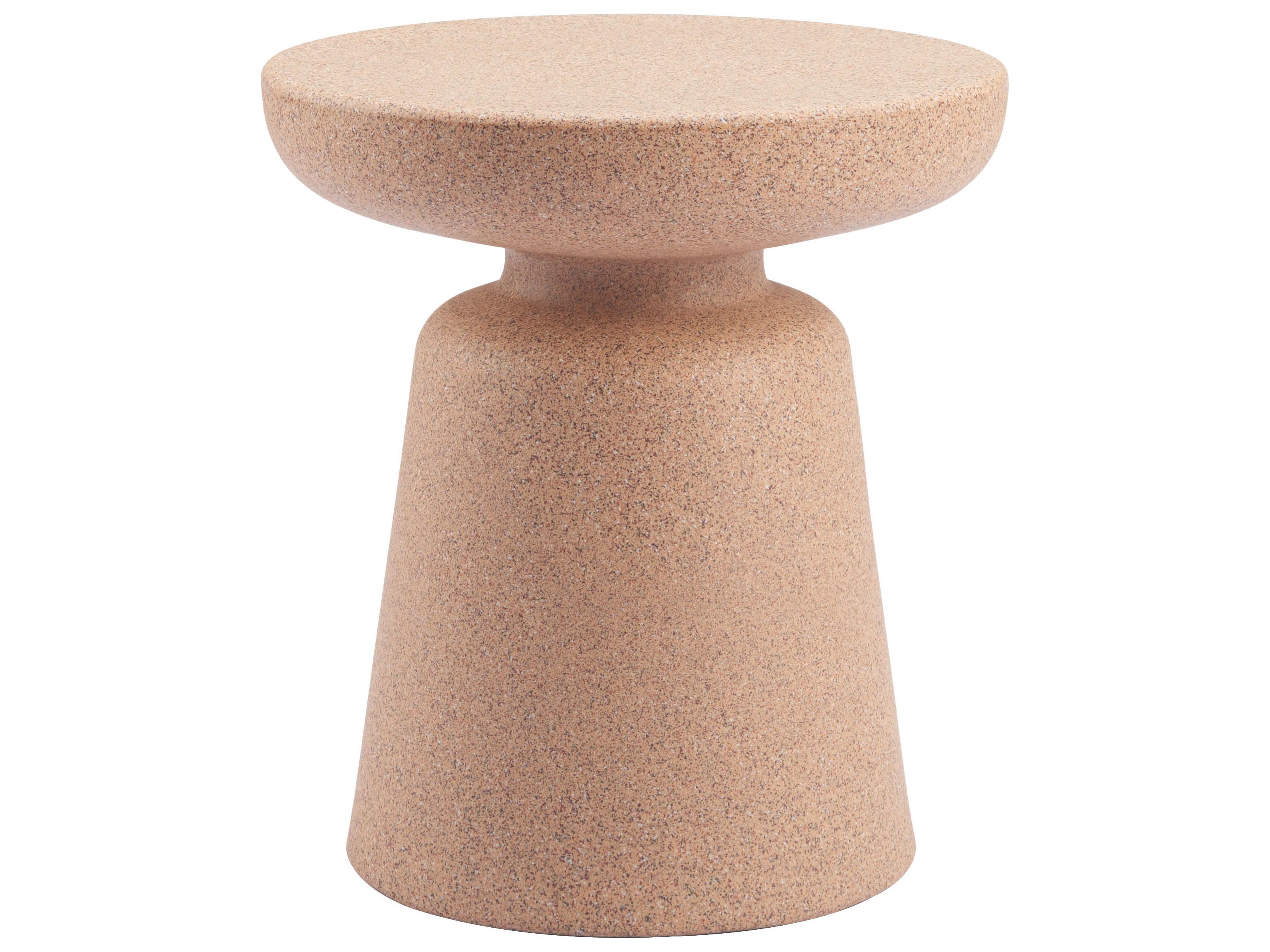 Zuo Outdoor Tensen Brown Polypropylene Round End Table