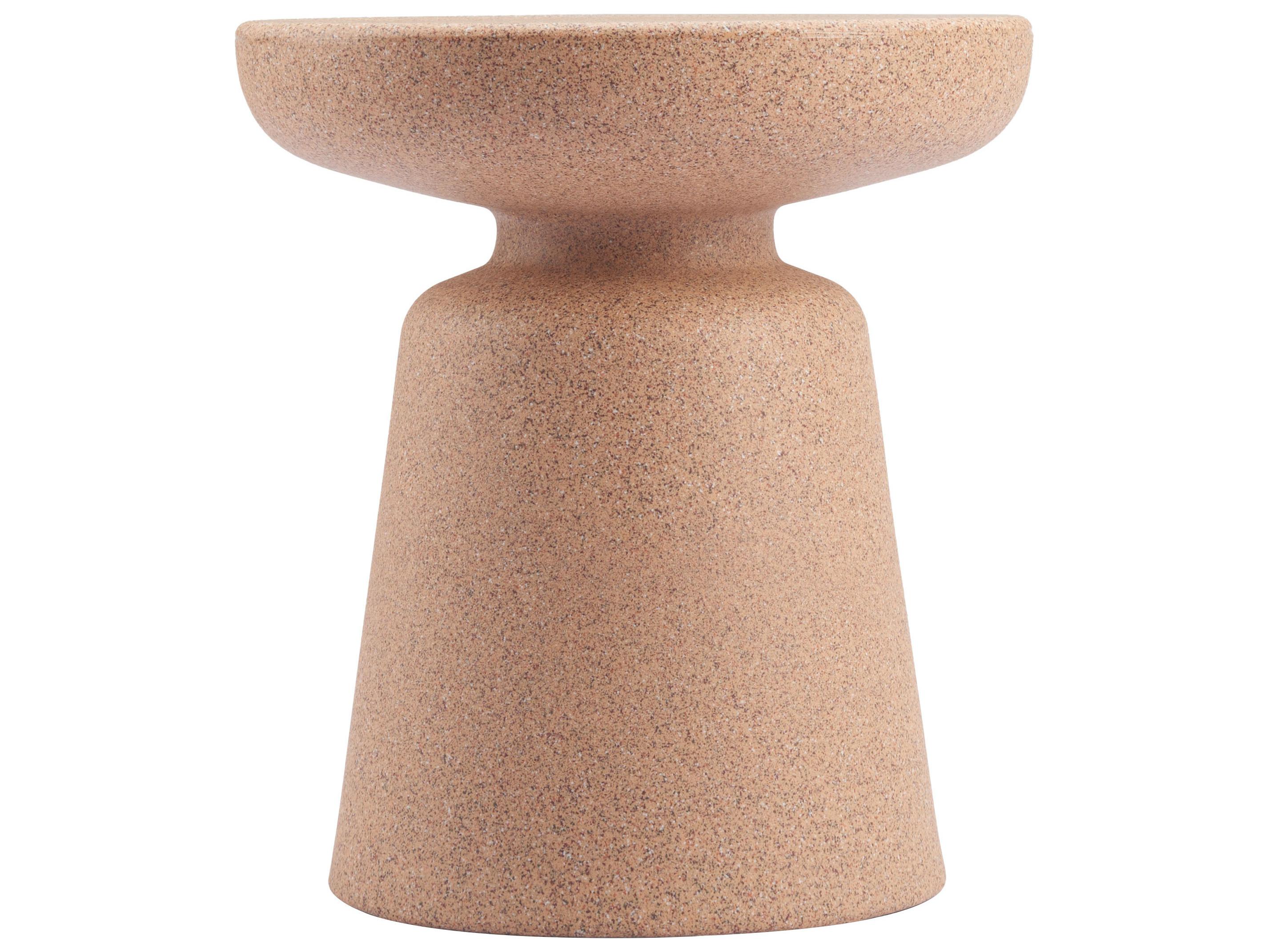 Zuo Outdoor Tensen Brown Polypropylene Round End Table