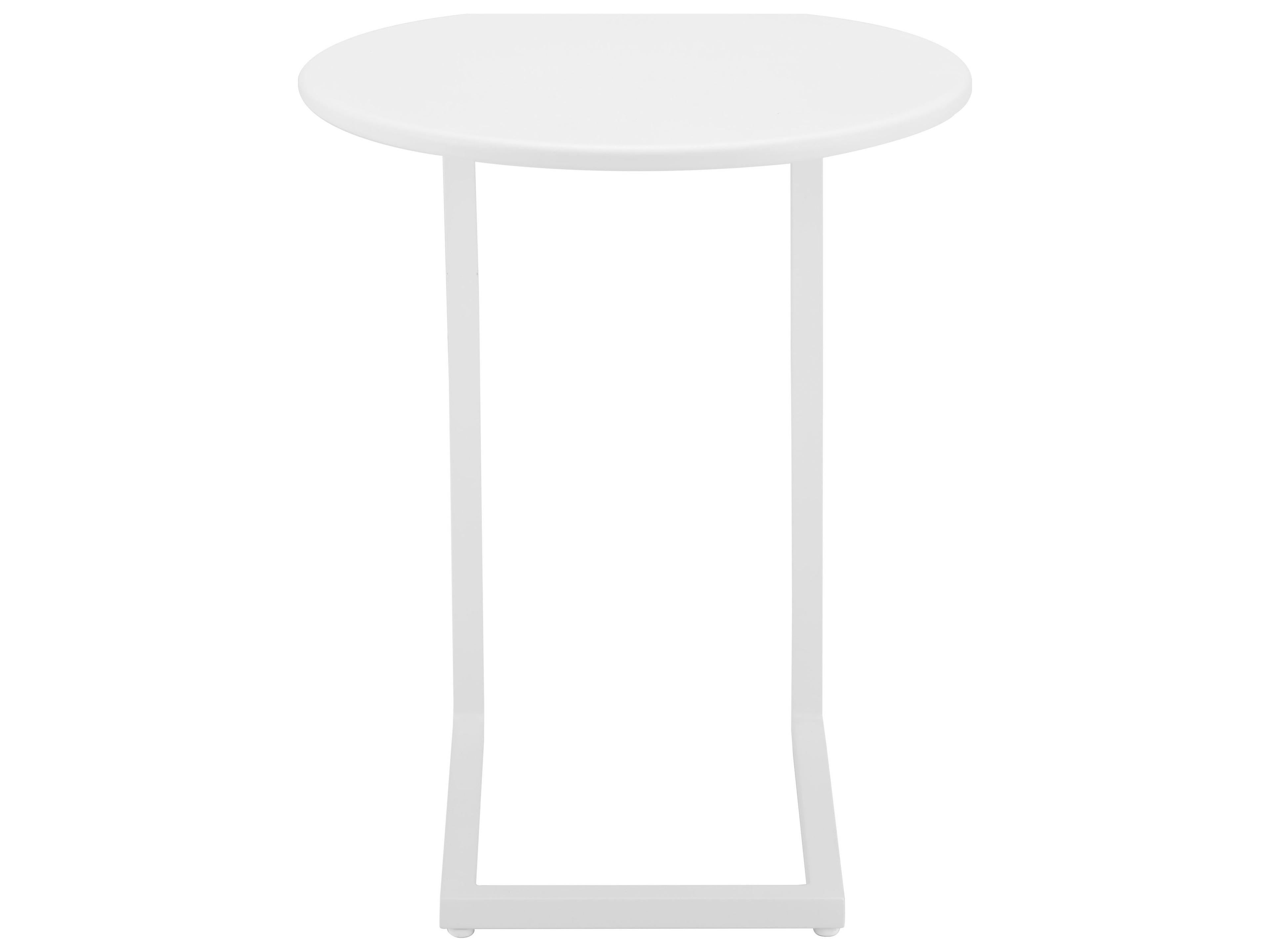Zuo Outdoor Noga White Aluminum Round End Table