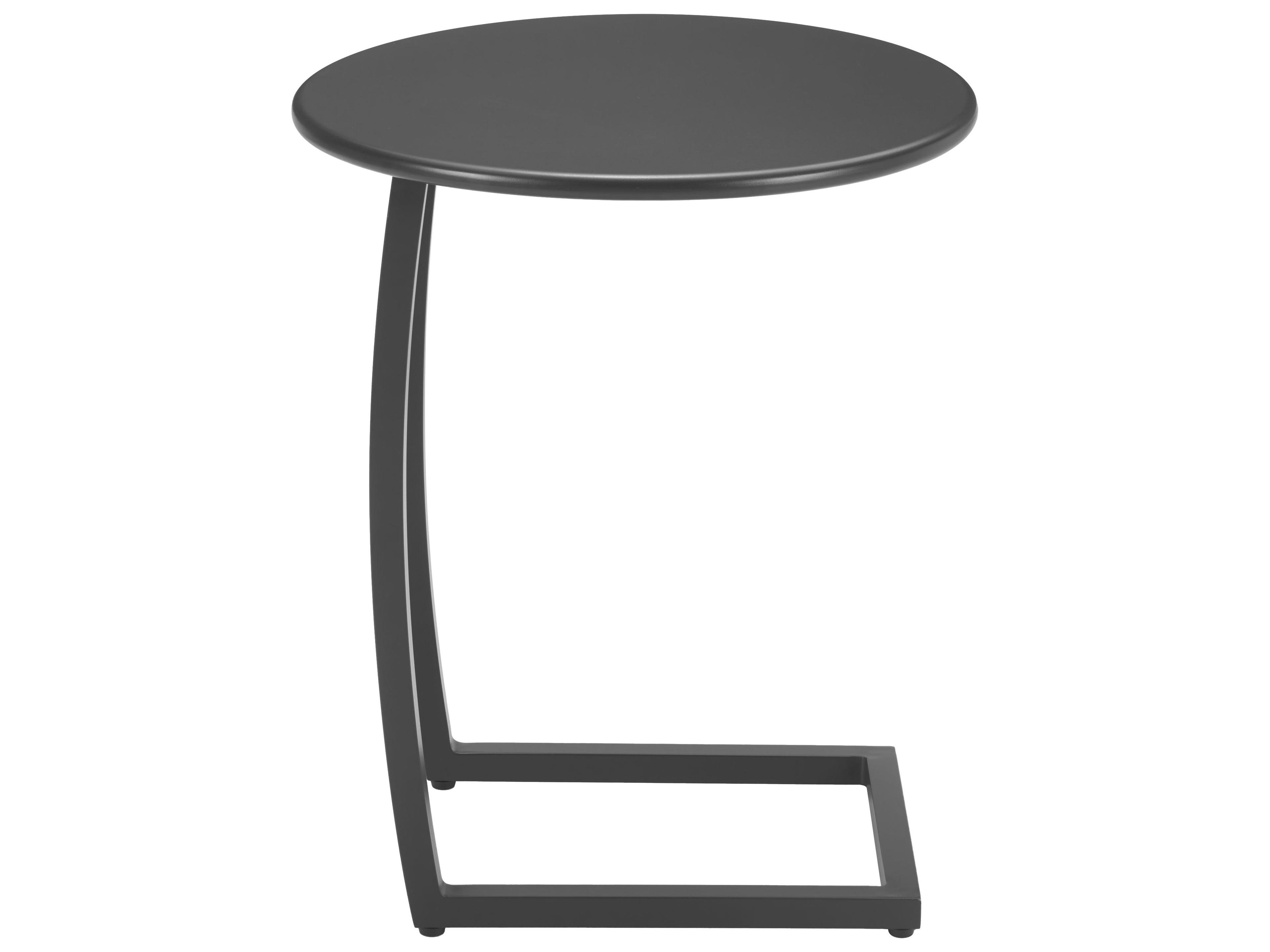 Zuo Outdoor Noga Black Aluminum Round End Table