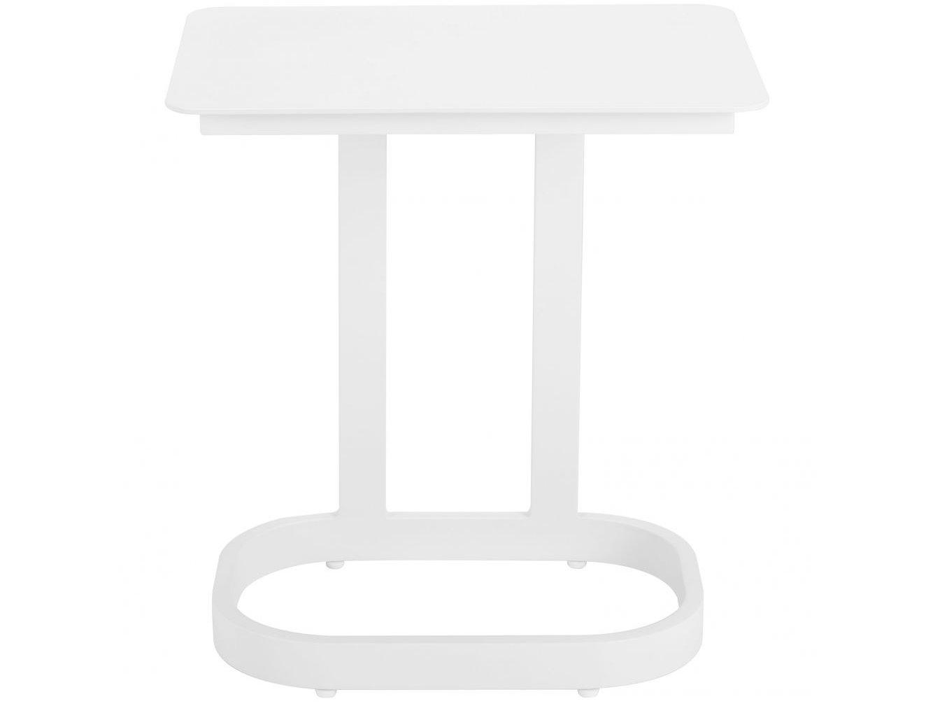 Zuo Outdoor Friss White Aluminum Rectangular End Table