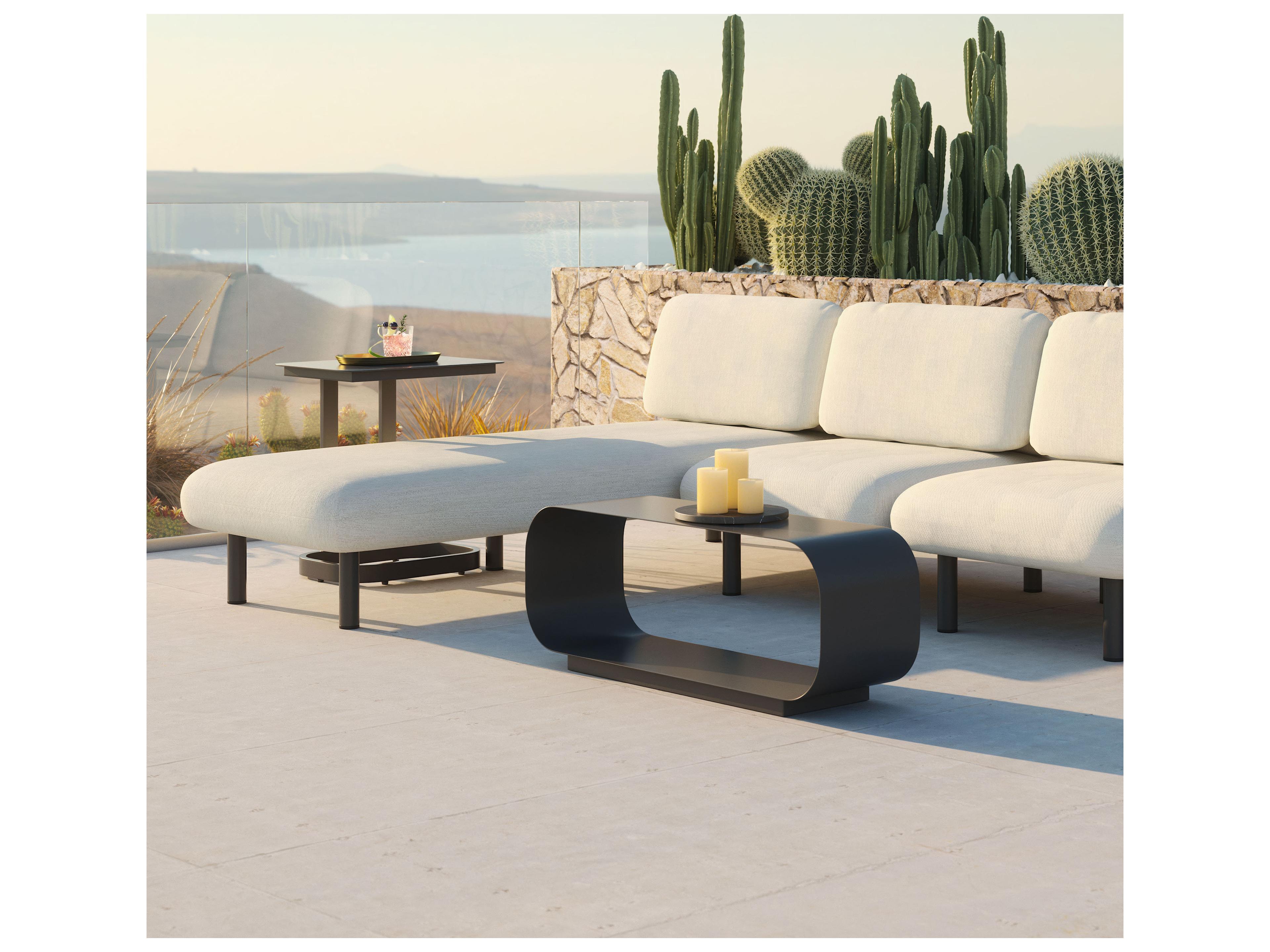 Zuo Outdoor Brisa Charcoal Aluminum Rectangular Coffee Table