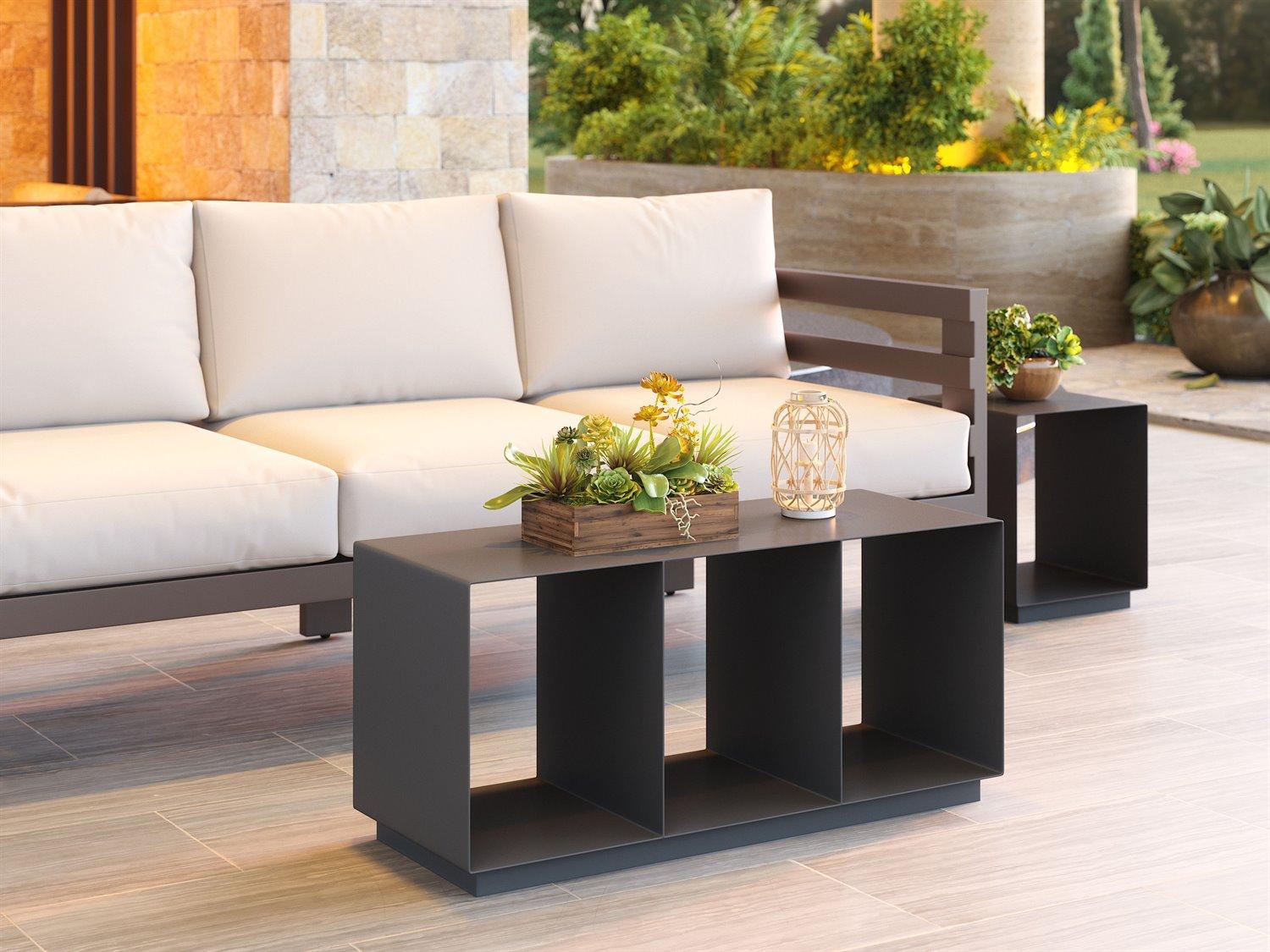 Zuo Outdoor Kokos Charcoal Aluminum Rectangular Coffee Table