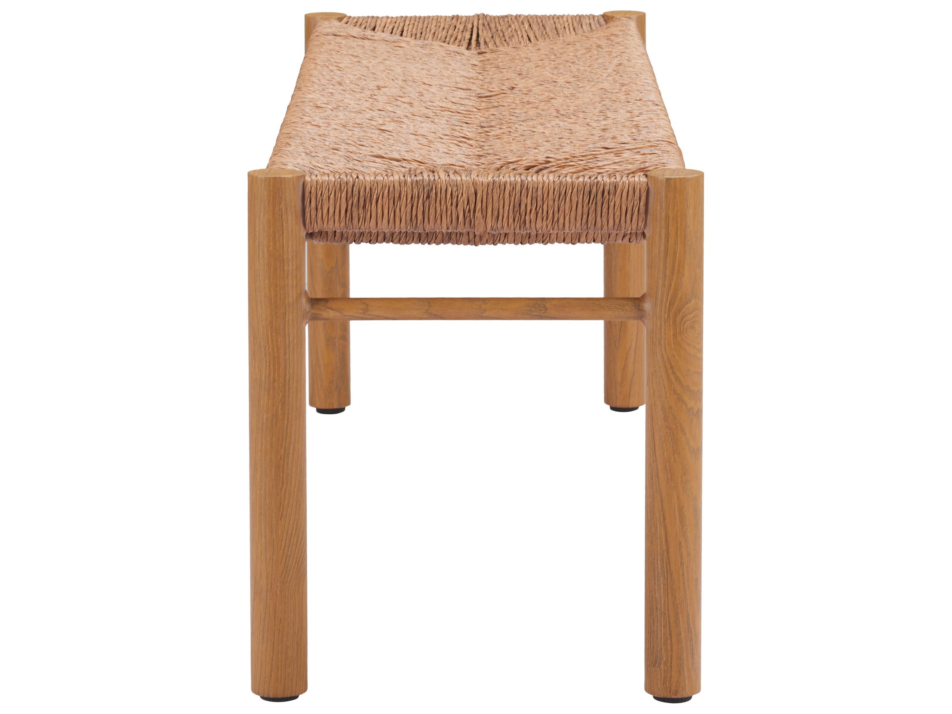 Zuo Outdoor Iska Natural Faux Wood Wicker Bench