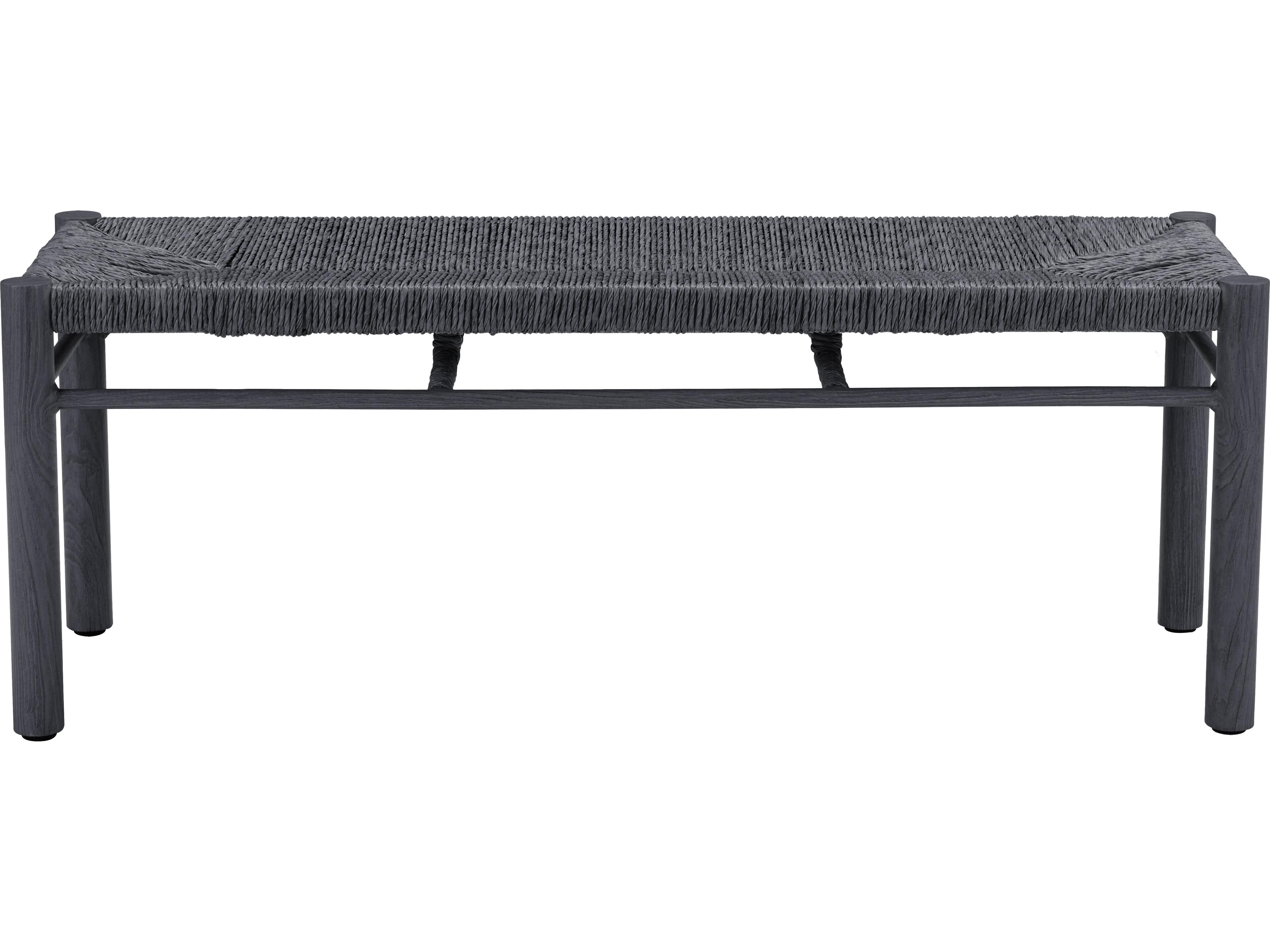 Zuo Outdoor Iska Black Faux Wood Wicker Bench