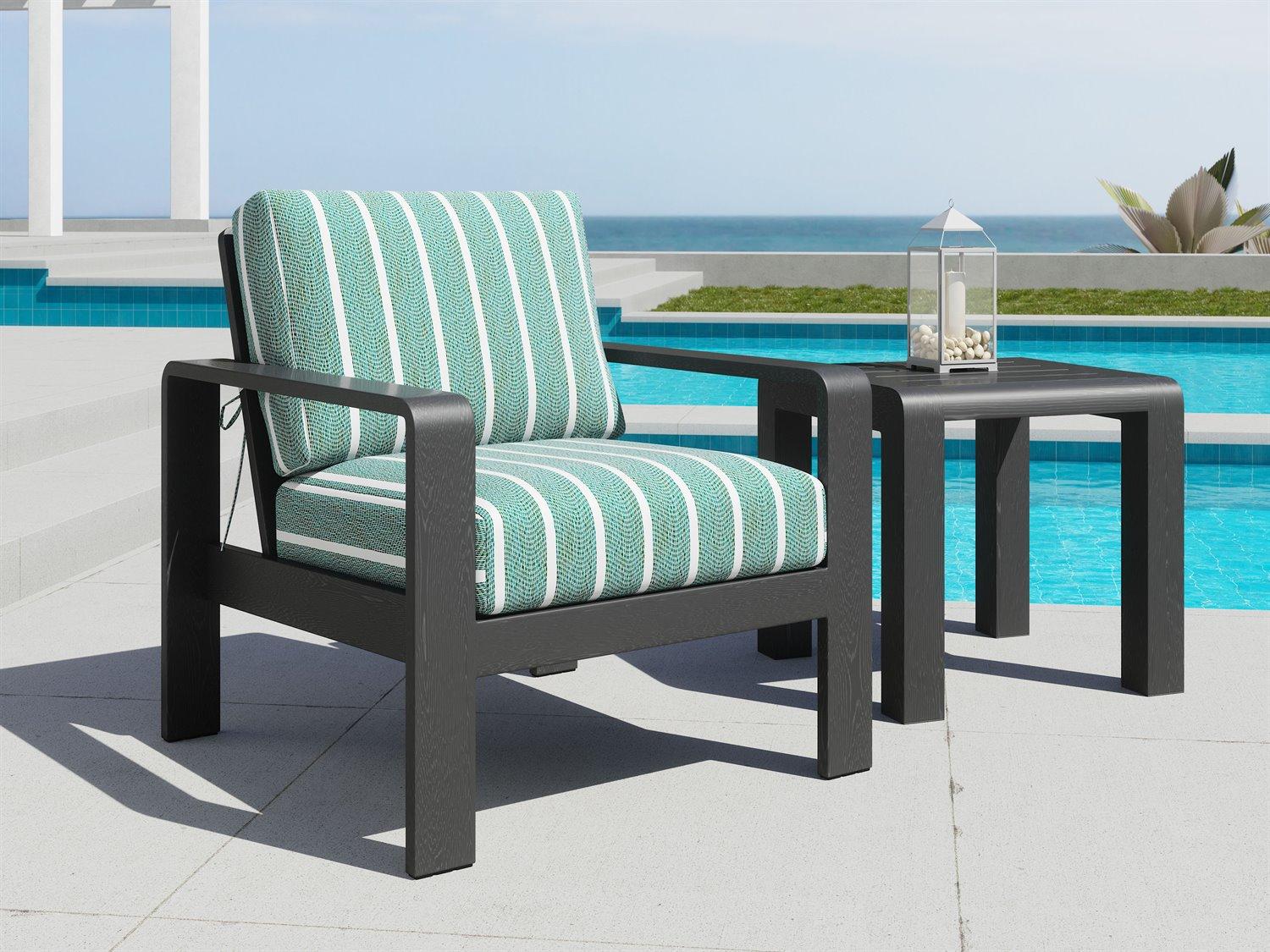 Zuo Outdoor Rolig Green Faux Wood Cushion Lounge Chair