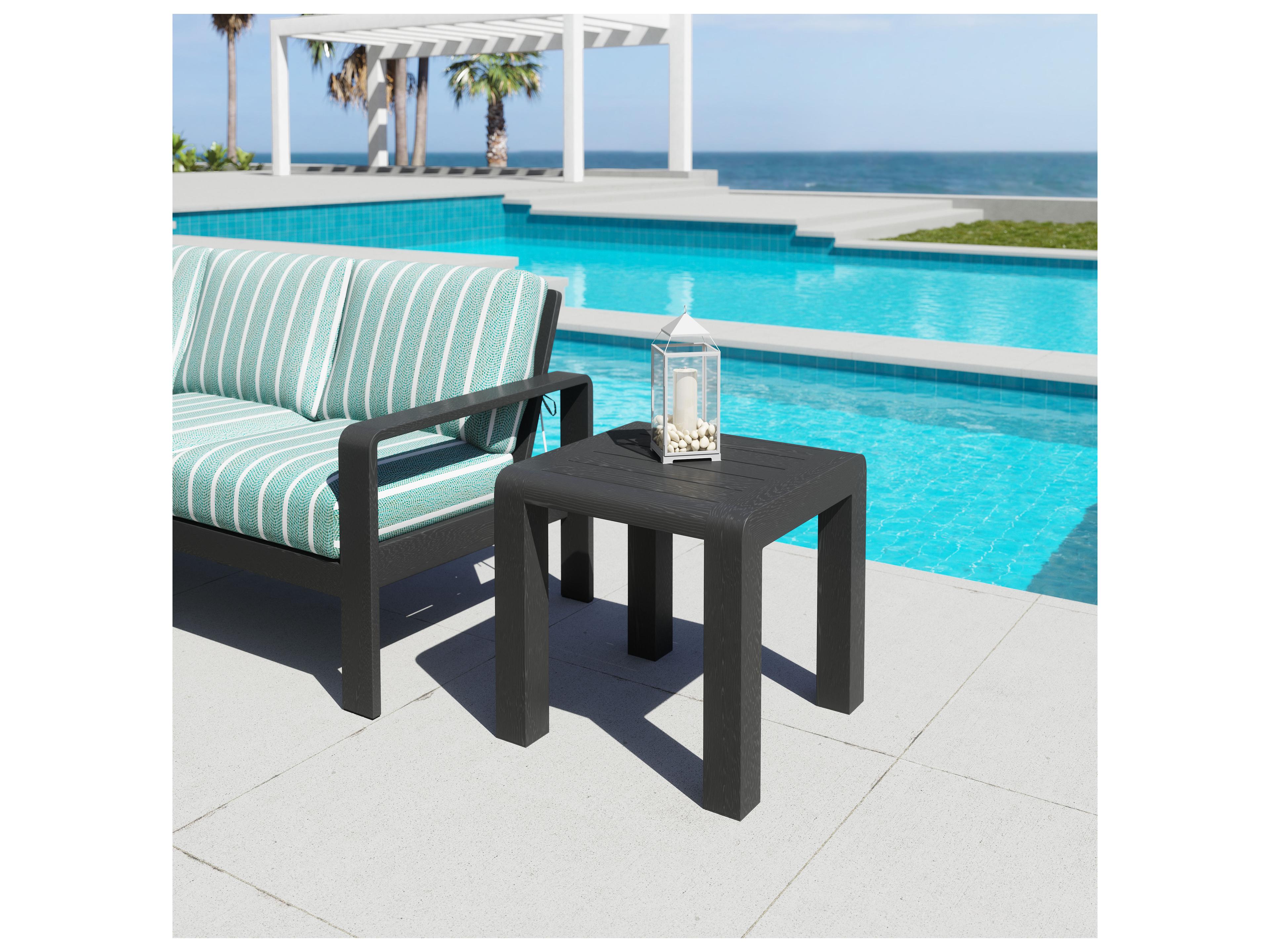 Zuo Outdoor Rolig Black Aluminum Square End Table