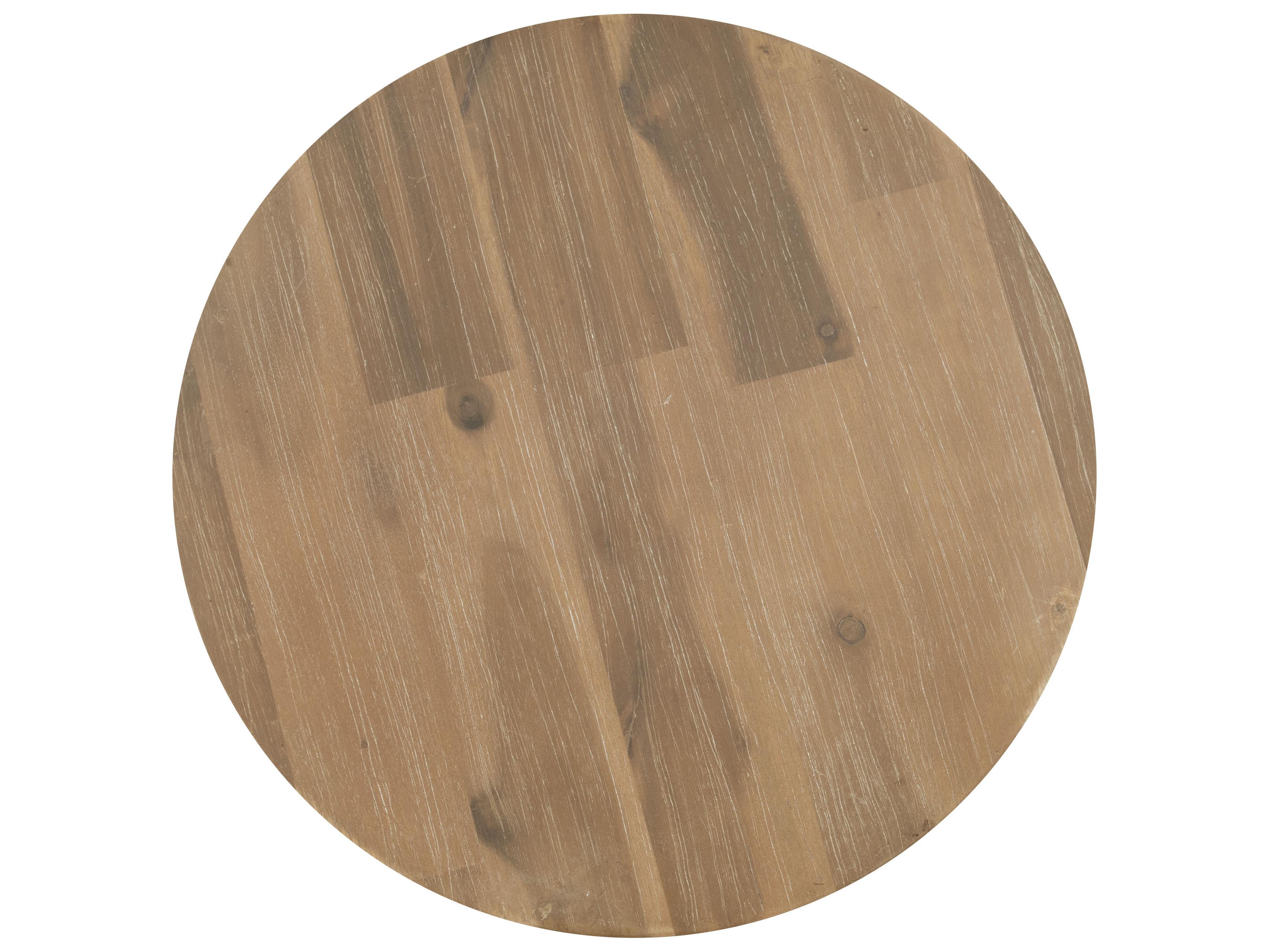 Zuo Outdoor Mado Natural Brown Wood Round End Table