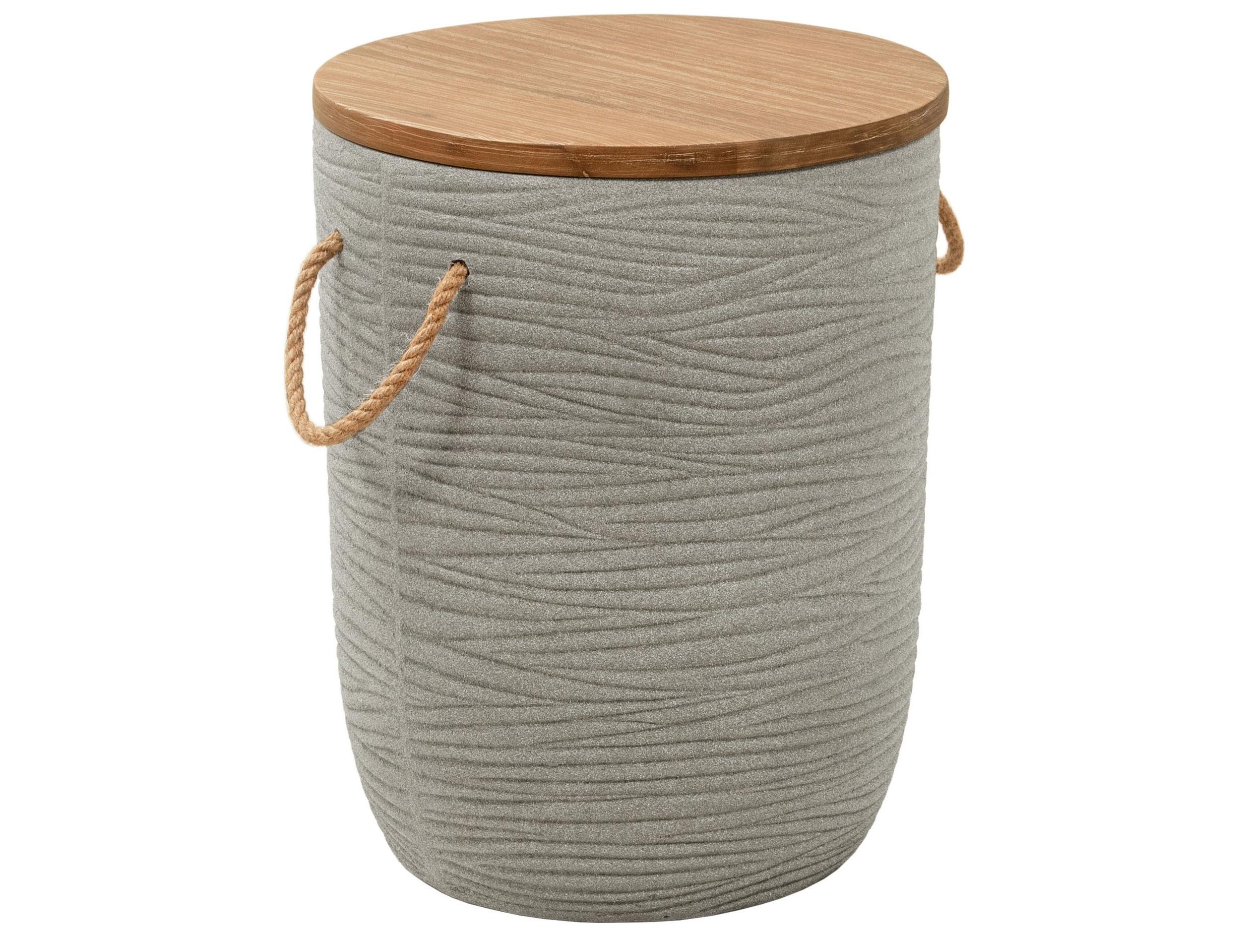 Zuo Outdoor Biban Natural Gray Faux Stone Round End Table