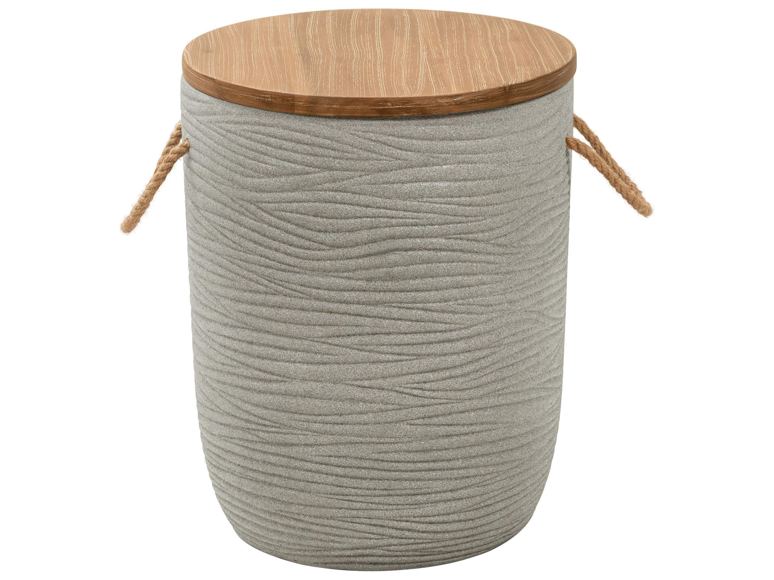 Zuo Outdoor Biban Natural Gray Faux Stone Round End Table