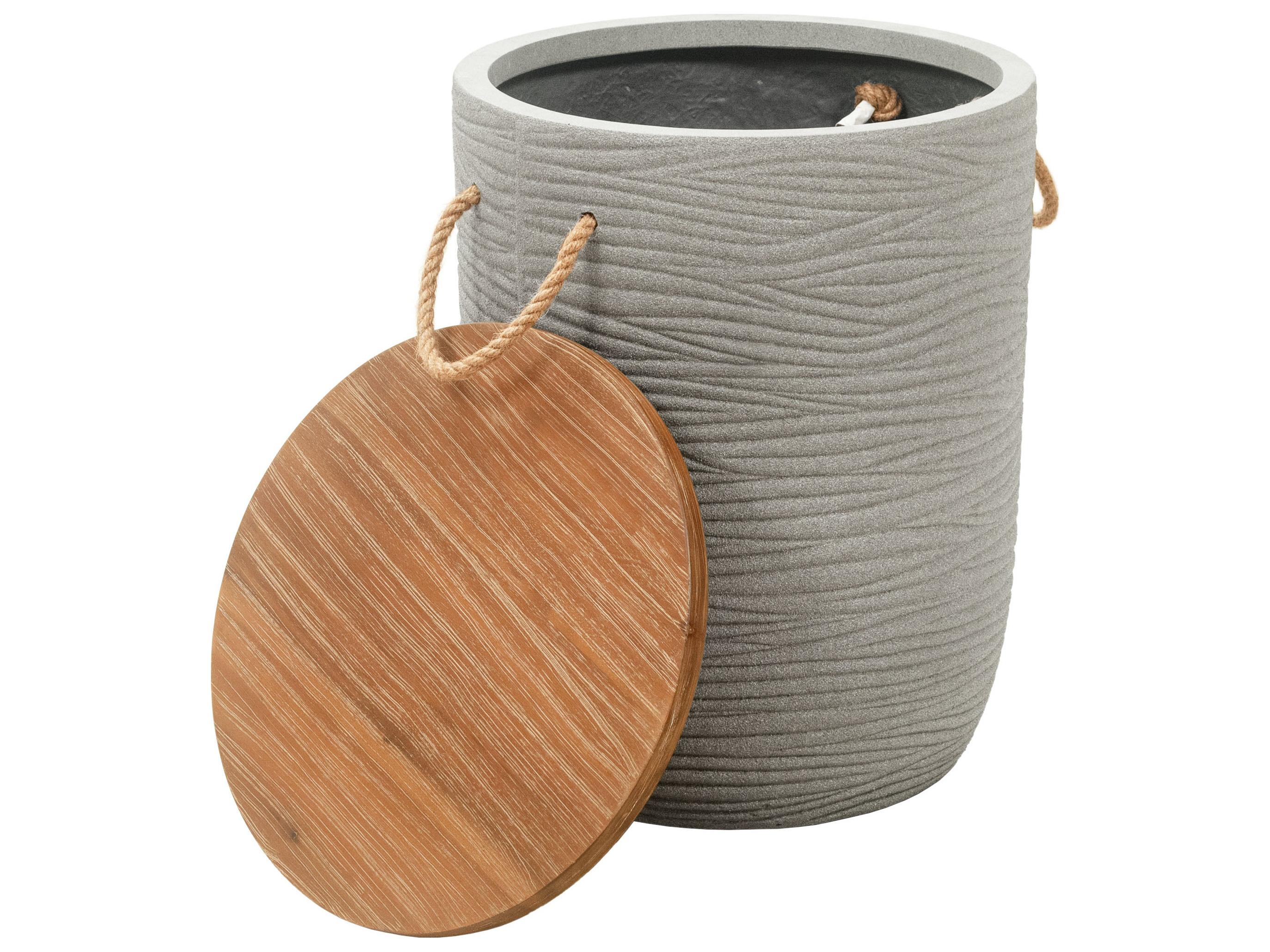 Zuo Outdoor Biban Natural Gray Faux Stone Round End Table