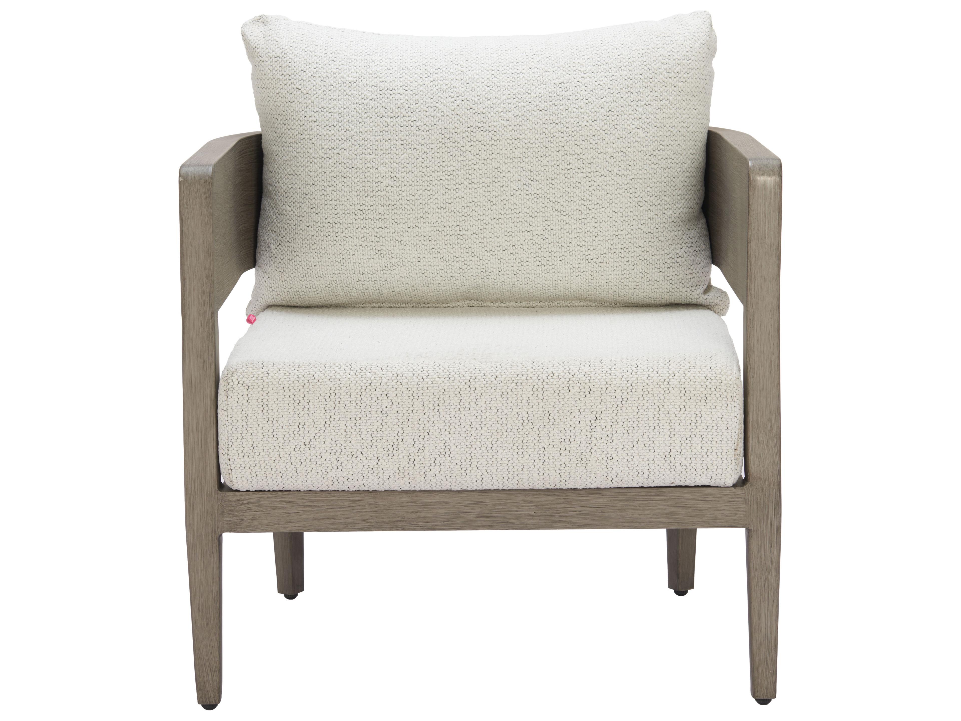 Zuo Outdoor Foret Beige Faux Wood Cushion Lounge Chair