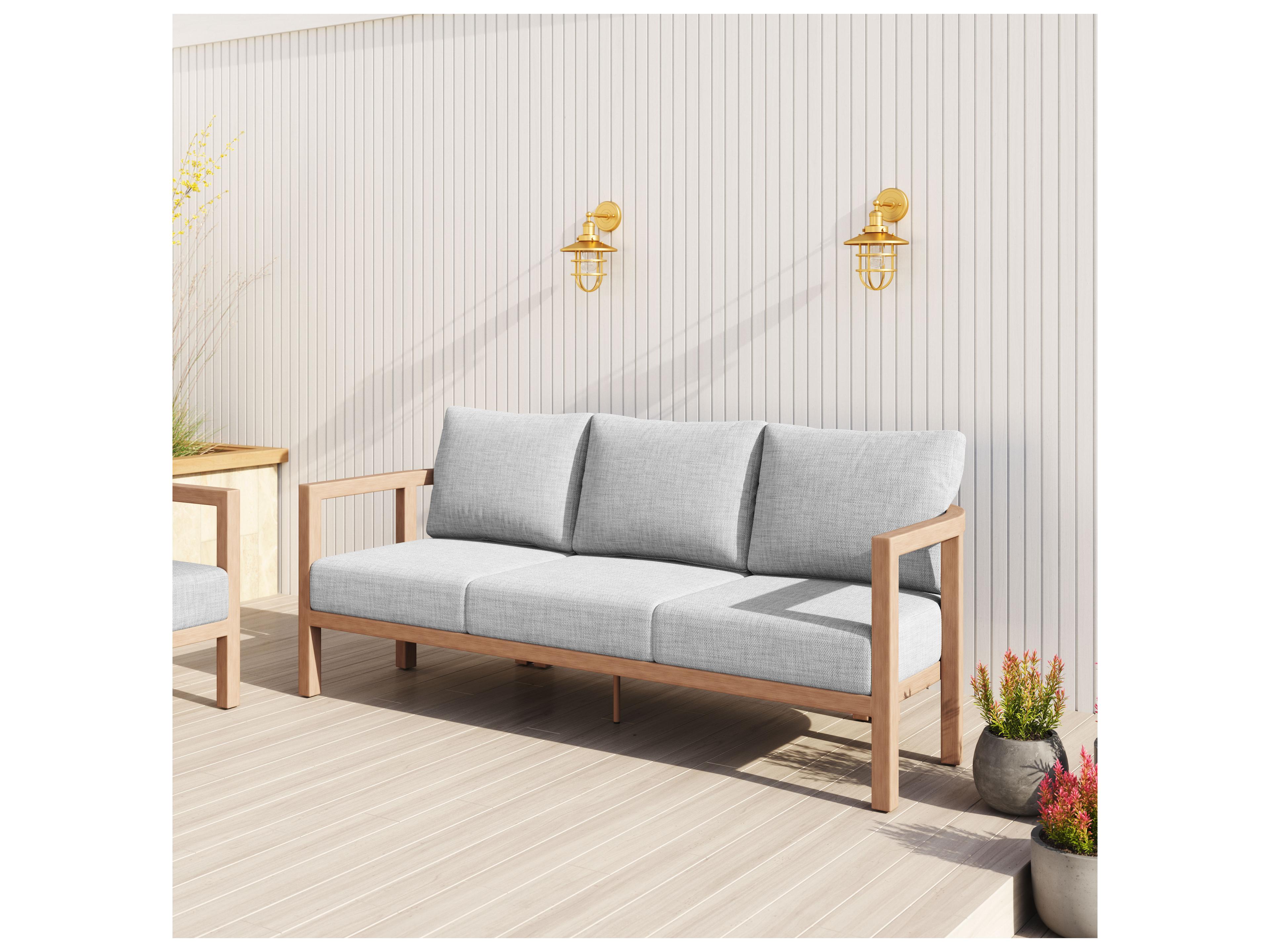 Zuo Outdoor Leto Gray Fabric Cushion Sofa