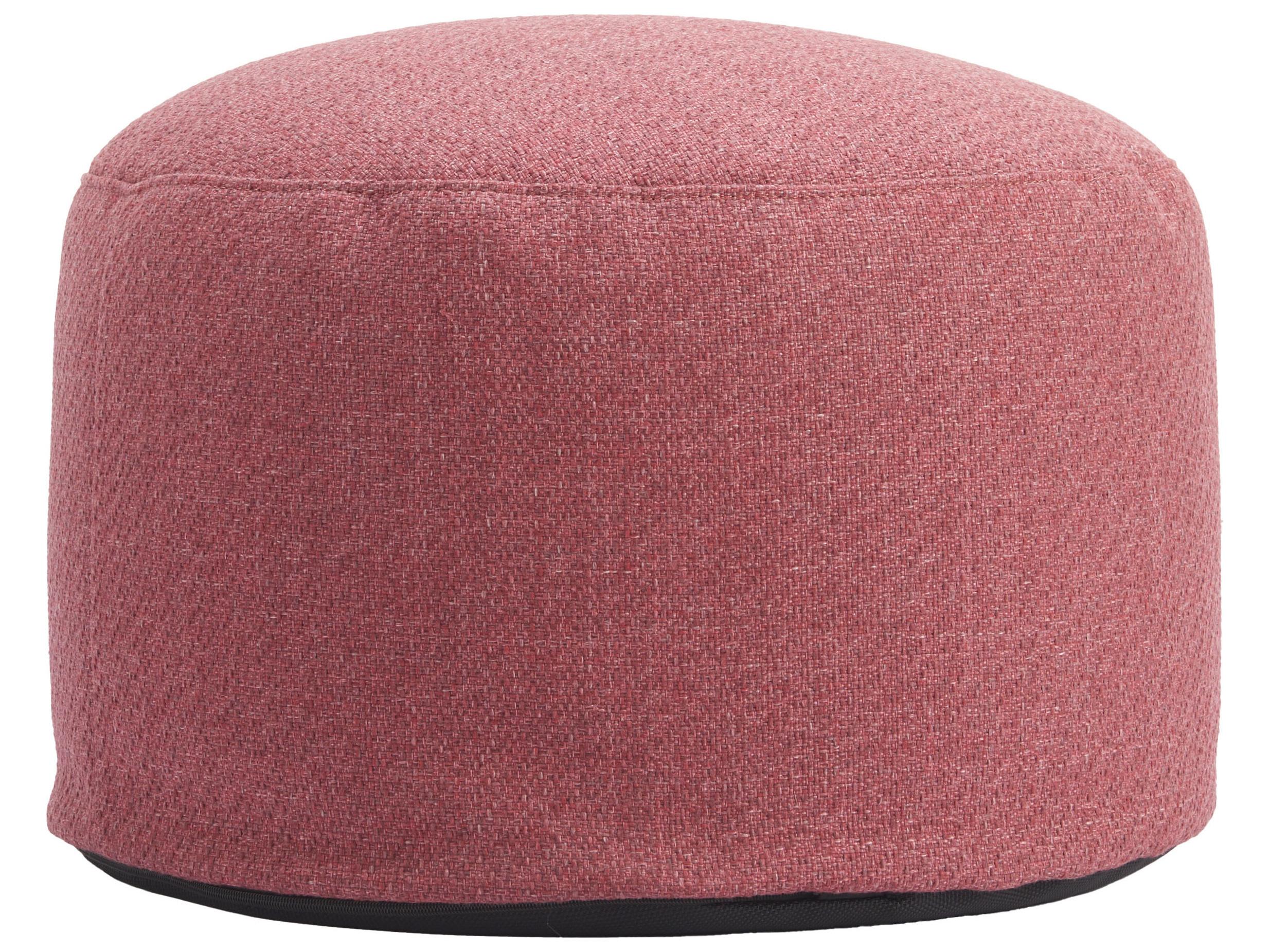 Zuo Outdoor Aruz Red Fabric Cushion Ottoman