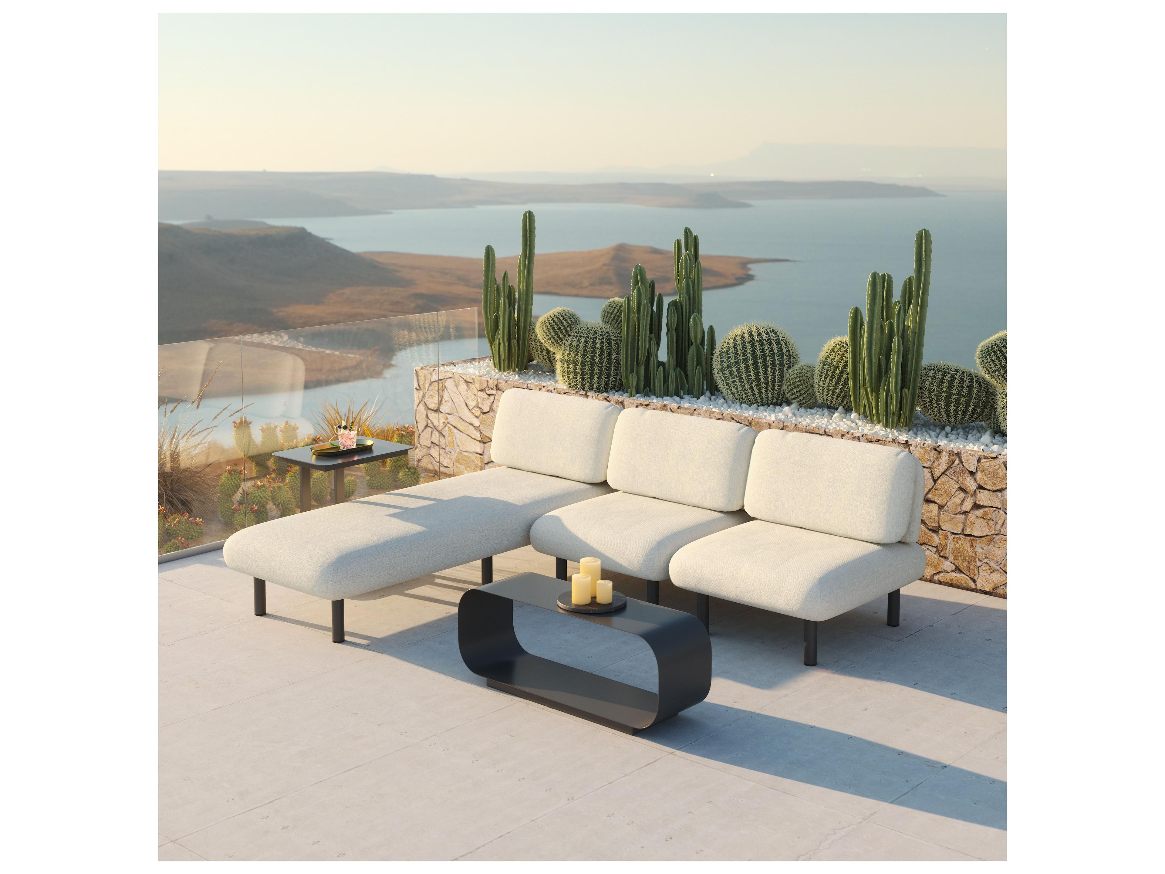 Zuo Outdoor Aperto Beige Aluminum Cushion Chaise Lounge