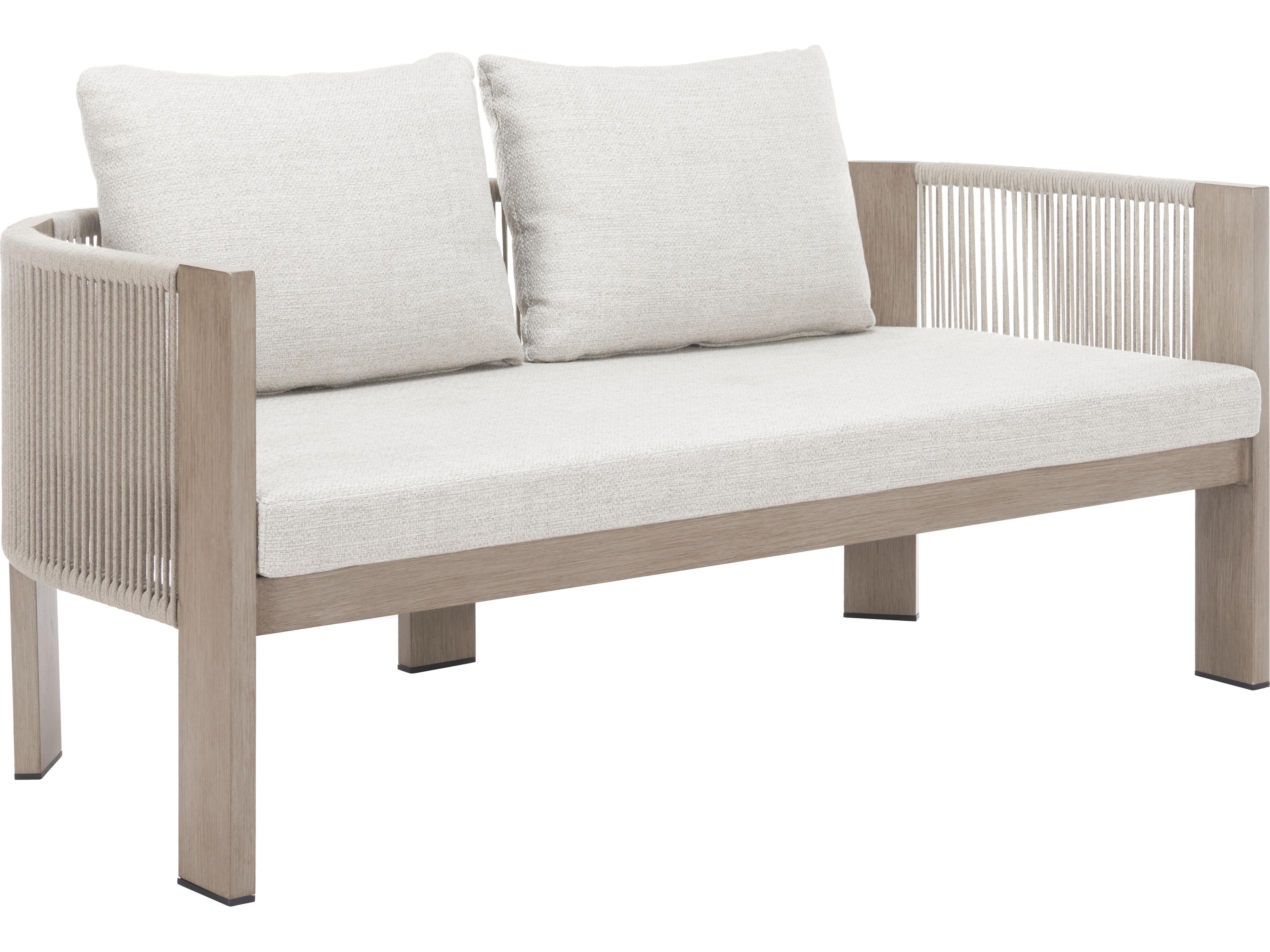Zuo Outdoor Rebel Beige Aluminum Cushion Sofa
