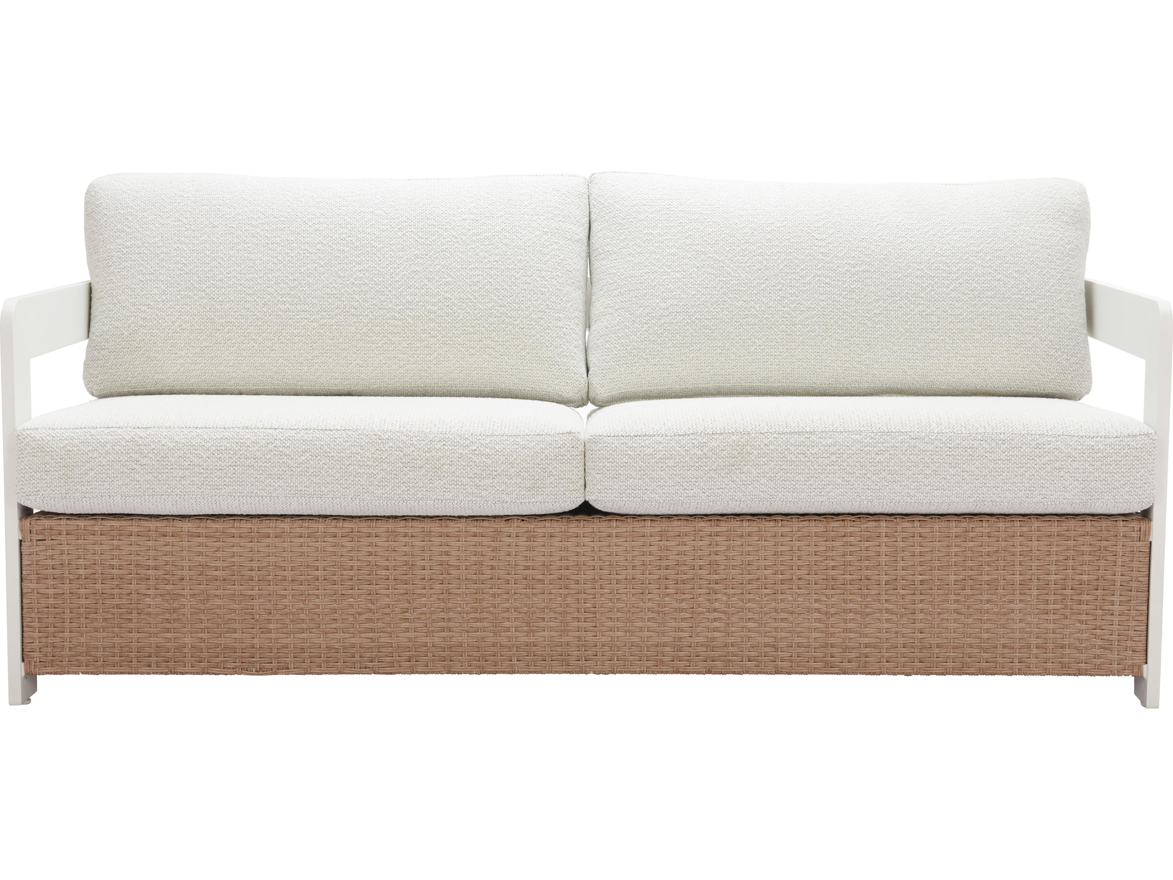 Zuo Outdoor Gelo White Brown Aluminum Cushion Sofa