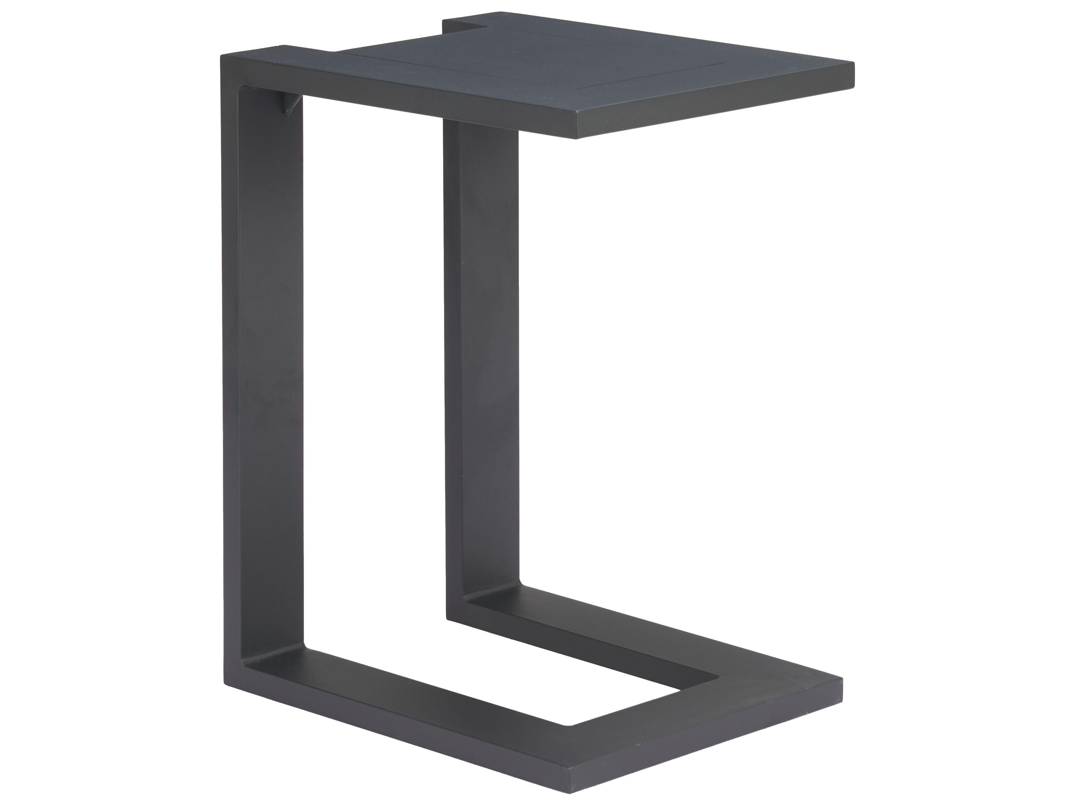 Zuo Outdoor Tudi Black Aluminum Rectangular End Table